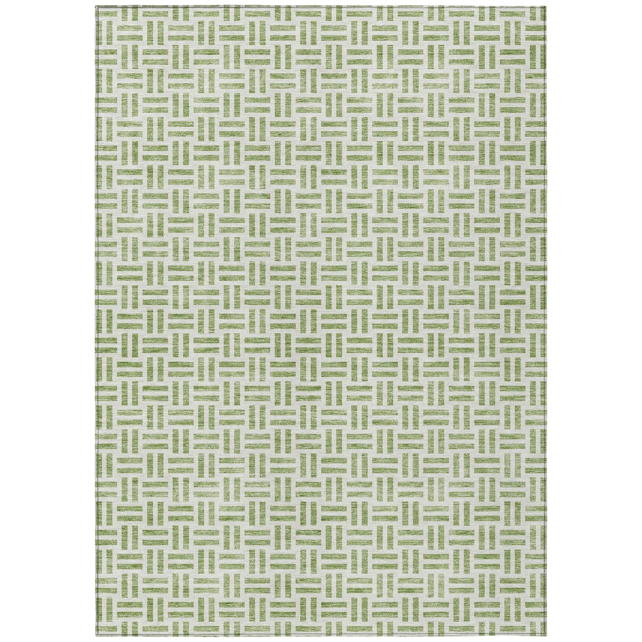 Machine Washable Indoor/ Outdoor Contemporary Basketweave Chantille Rug