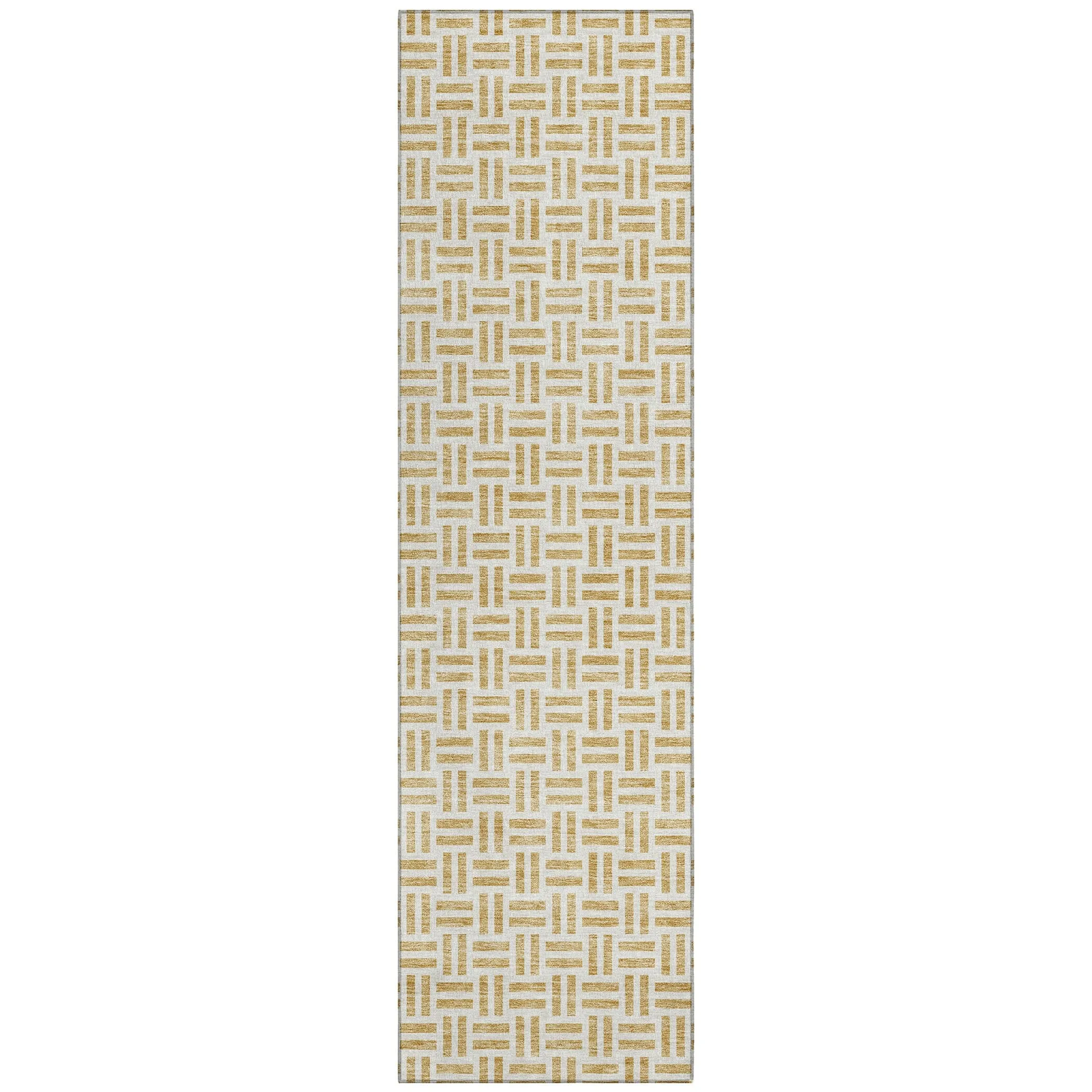 Machine Washable Indoor/ Outdoor Contemporary Basketweave Chantille Rug