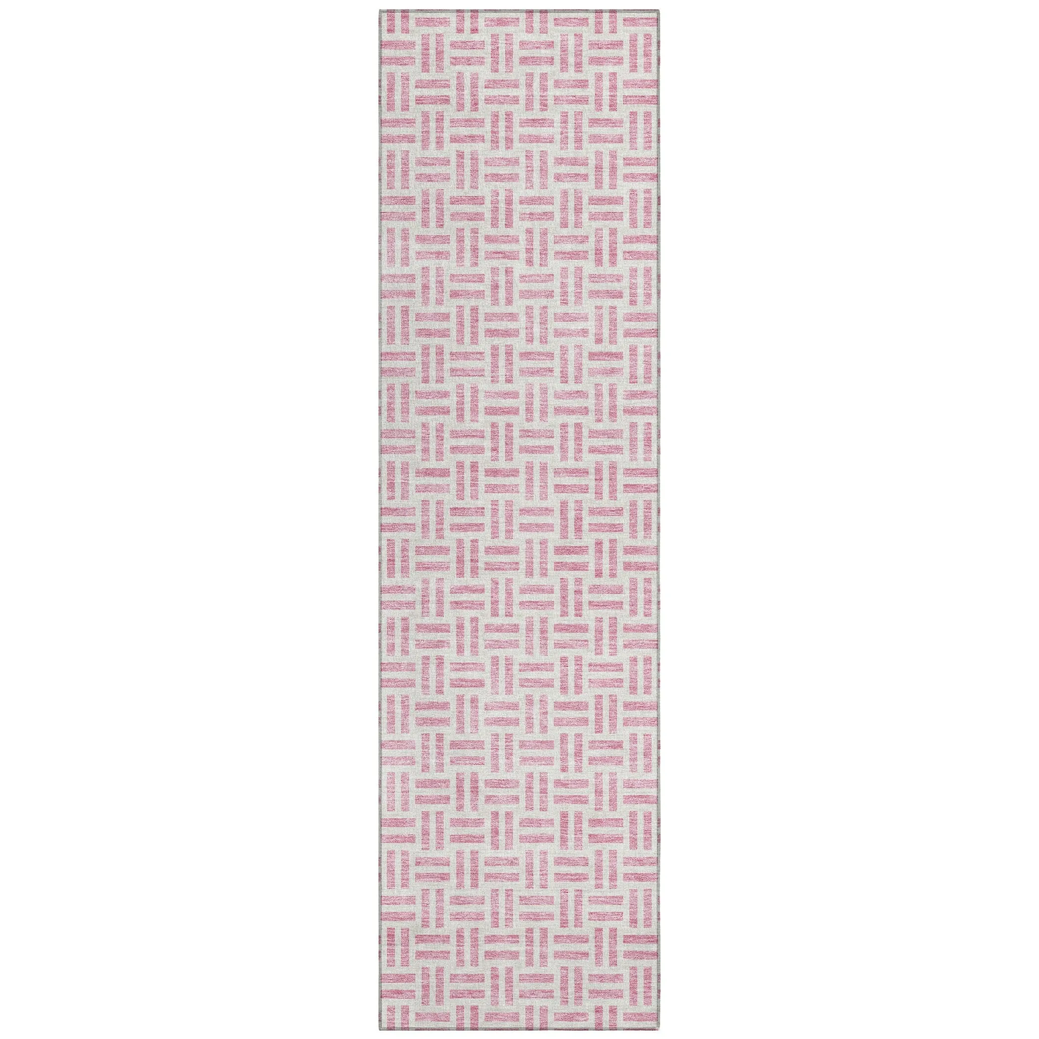 Machine Washable Indoor/ Outdoor Contemporary Basketweave Chantille Rug
