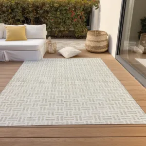 Machine Washable Indoor/ Outdoor Contemporary Basketweave Chantille Rug