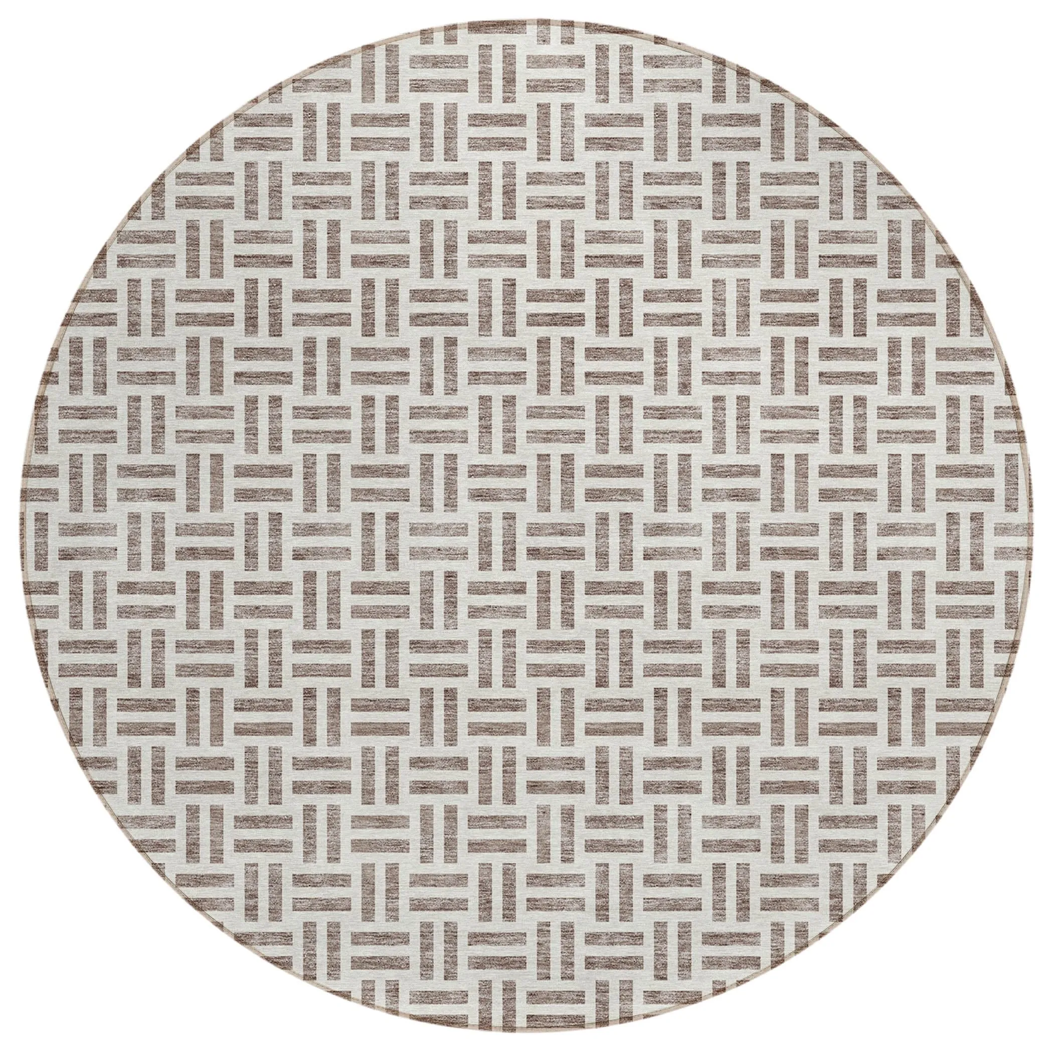 Machine Washable Indoor/ Outdoor Contemporary Basketweave Chantille Rug