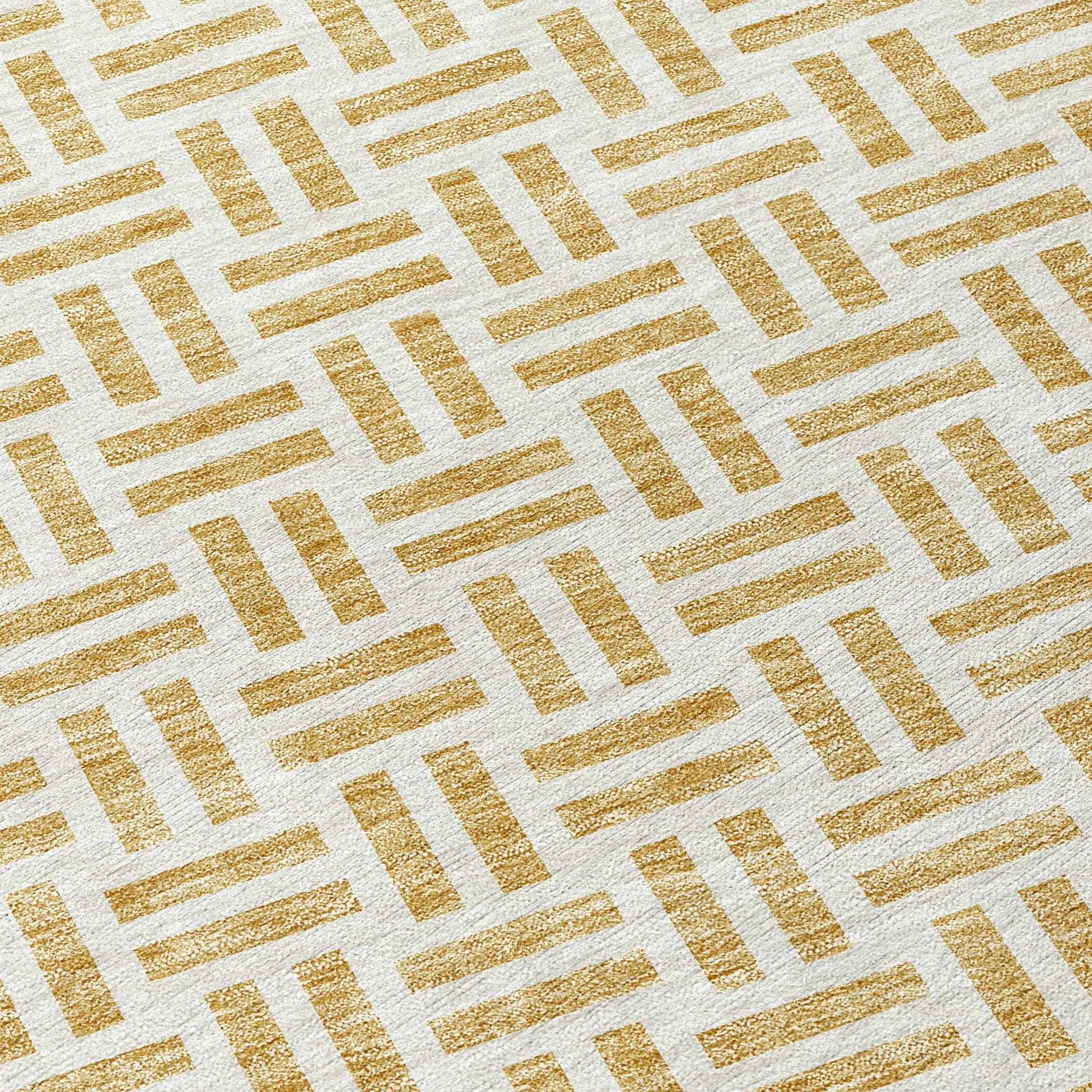 Machine Washable Indoor/ Outdoor Contemporary Basketweave Chantille Rug