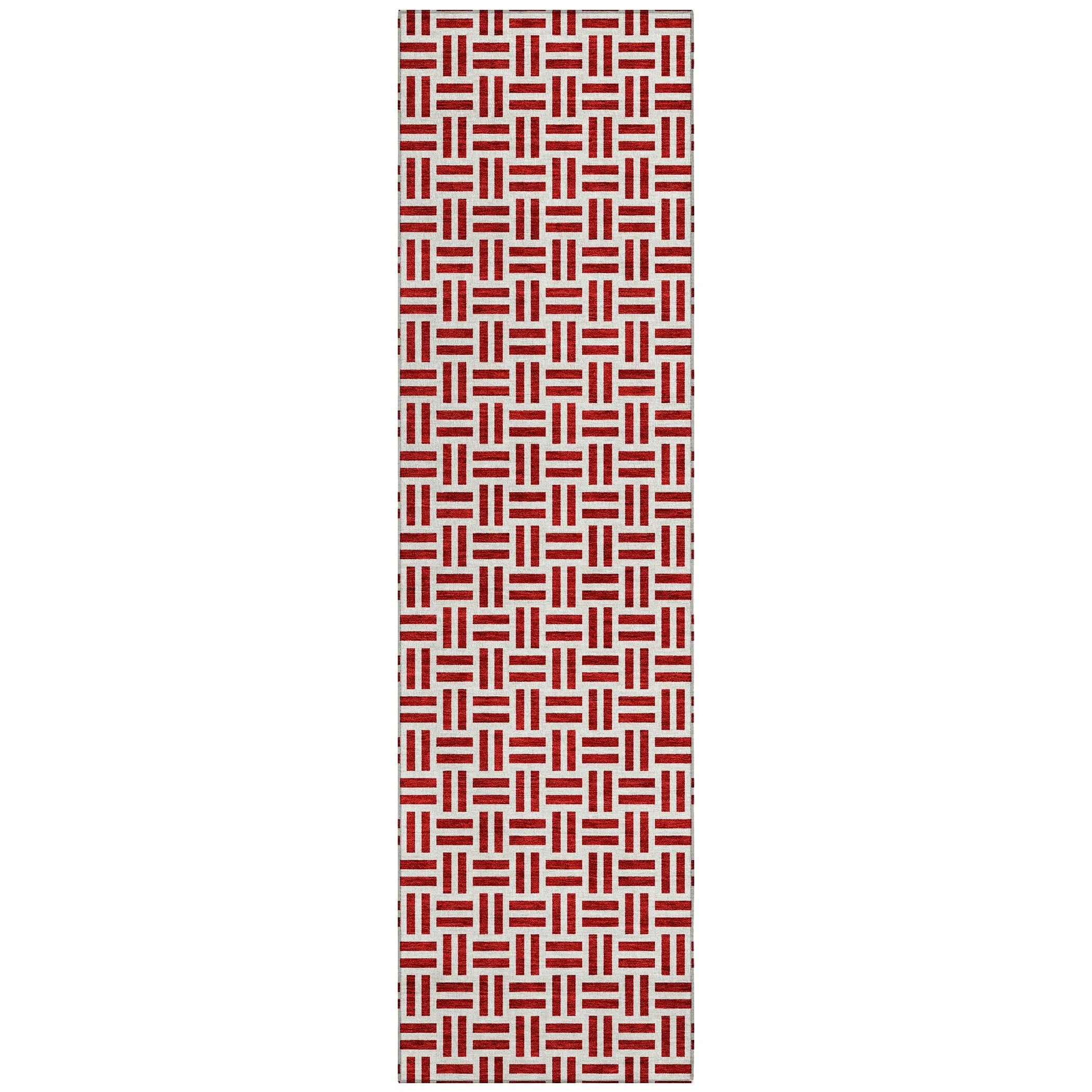 Machine Washable Indoor/ Outdoor Contemporary Basketweave Chantille Rug