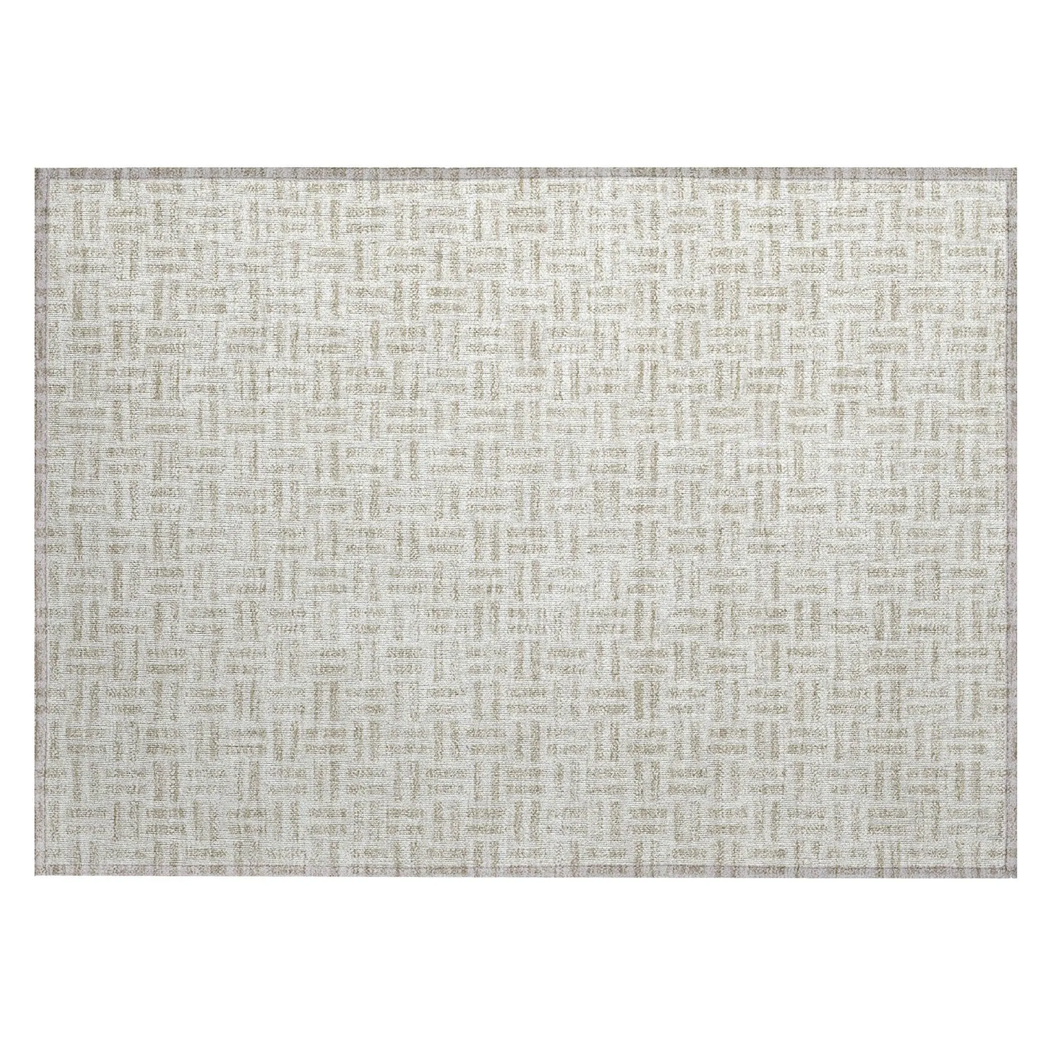 Machine Washable Indoor/ Outdoor Contemporary Basketweave Chantille Rug