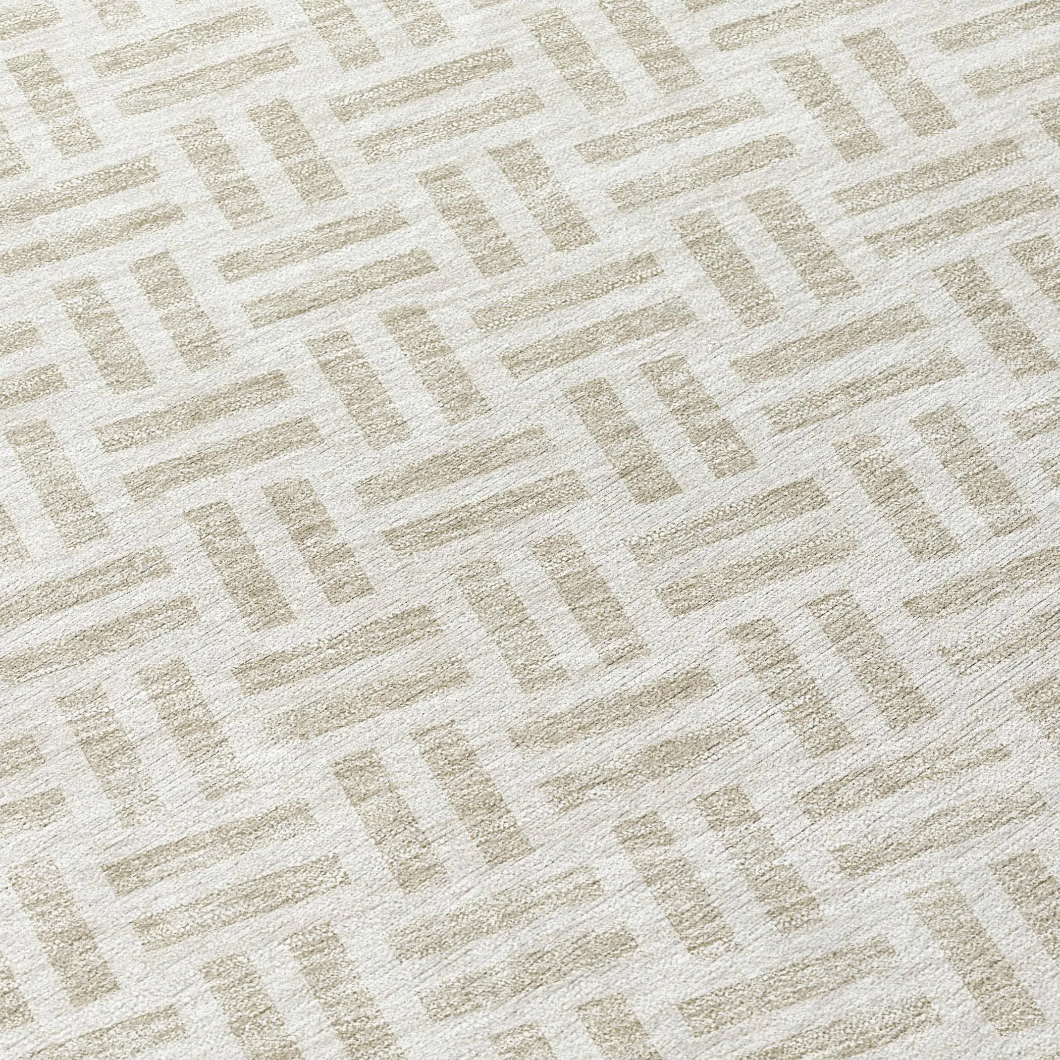 Machine Washable Indoor/ Outdoor Contemporary Basketweave Chantille Rug