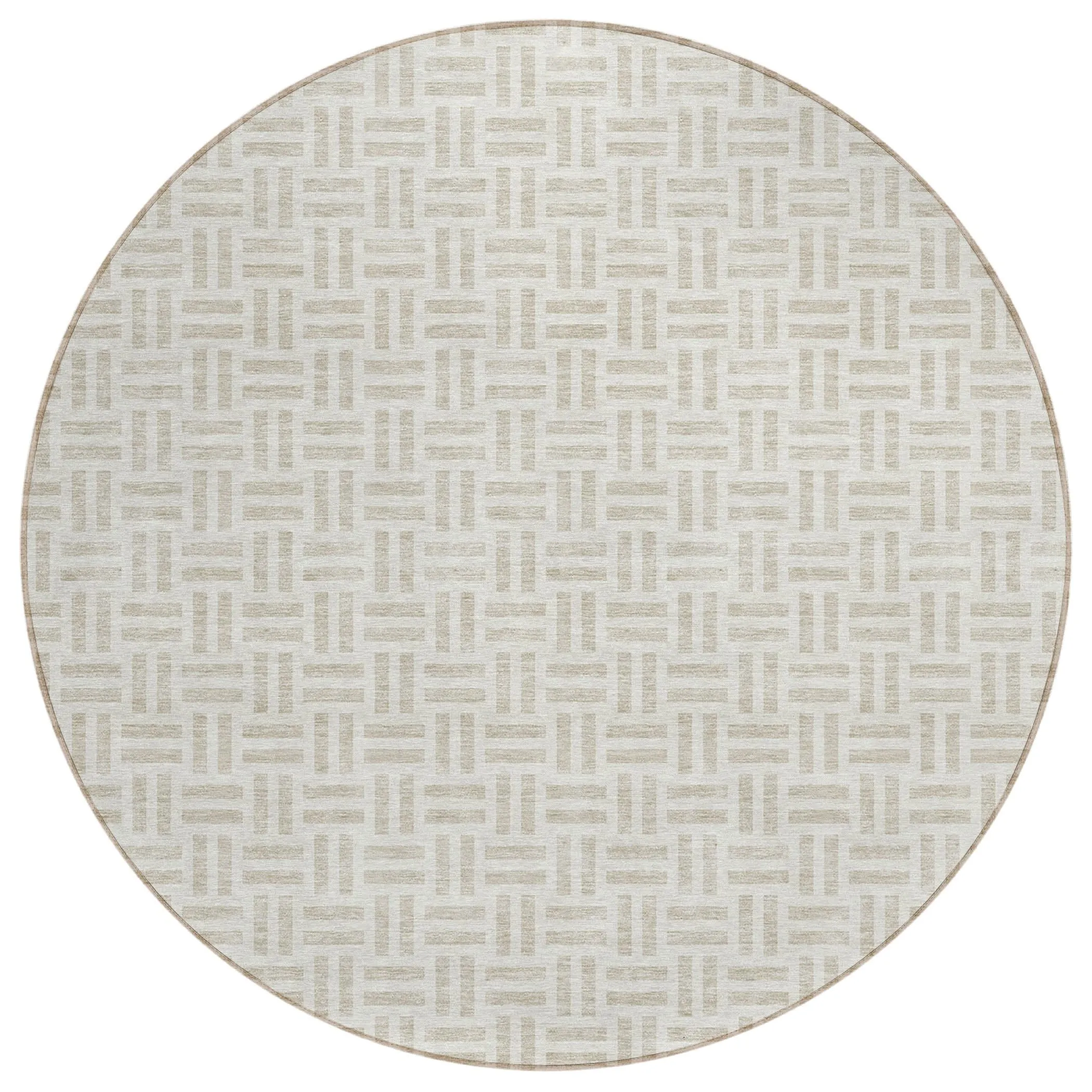 Machine Washable Indoor/ Outdoor Contemporary Basketweave Chantille Rug