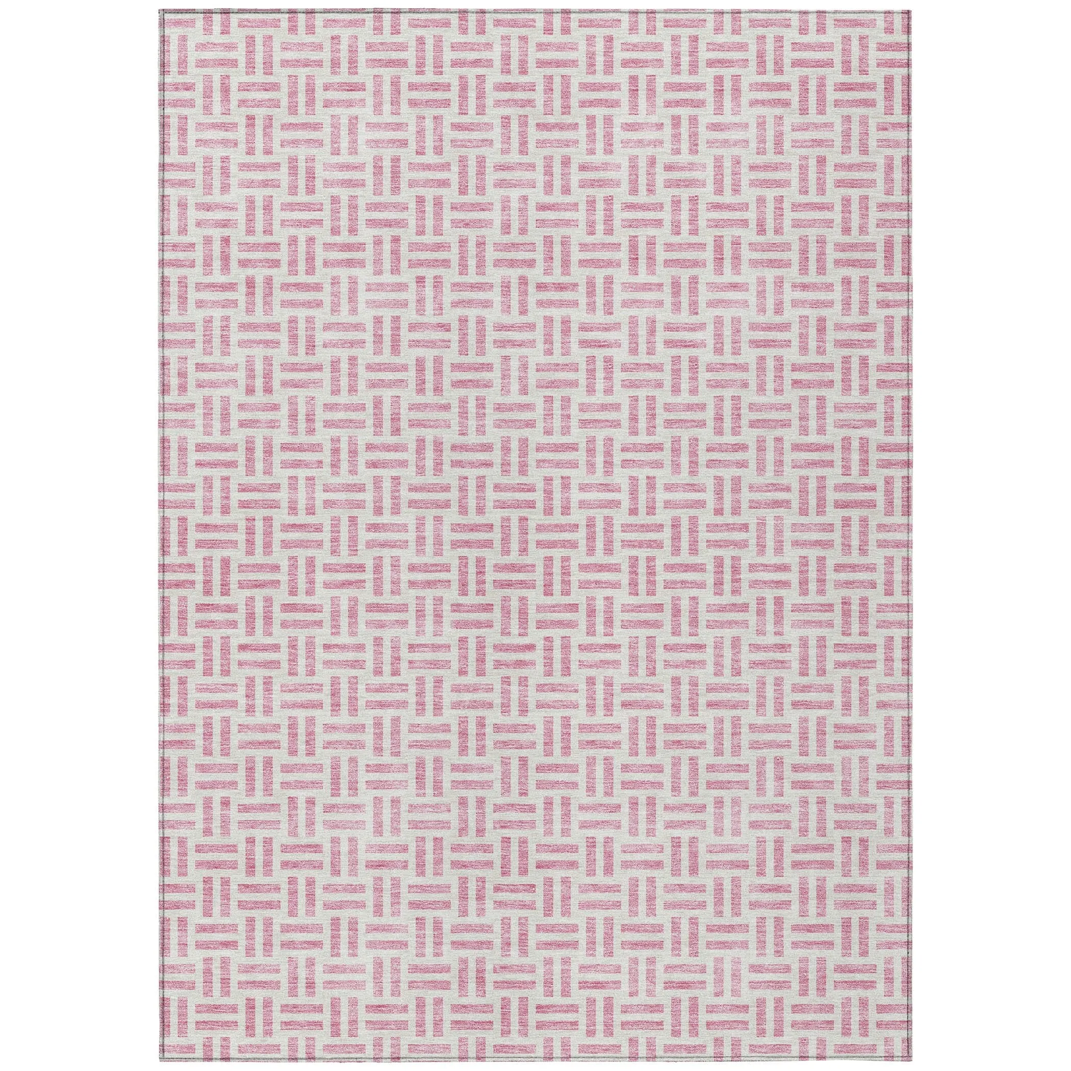 Machine Washable Indoor/ Outdoor Contemporary Basketweave Chantille Rug