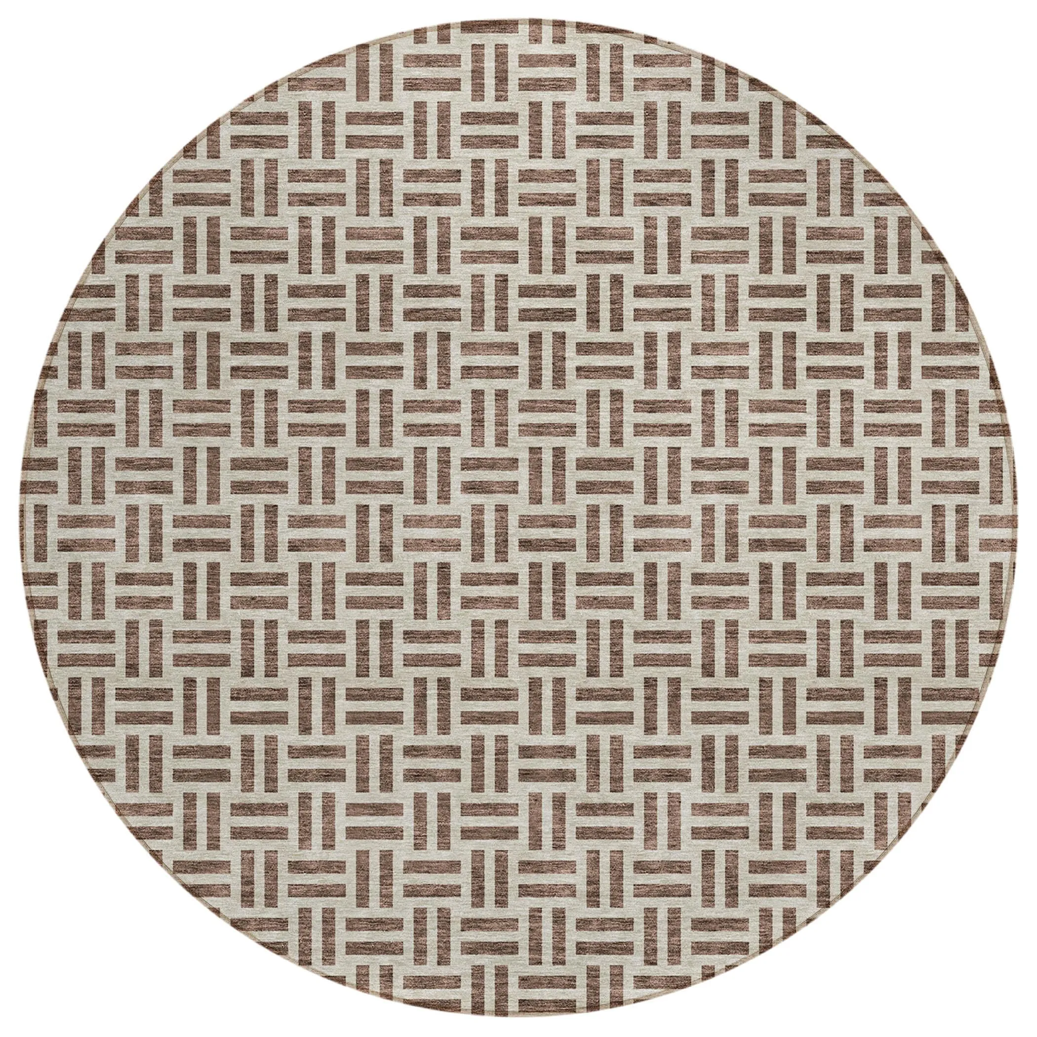 Machine Washable Indoor/ Outdoor Contemporary Basketweave Chantille Rug