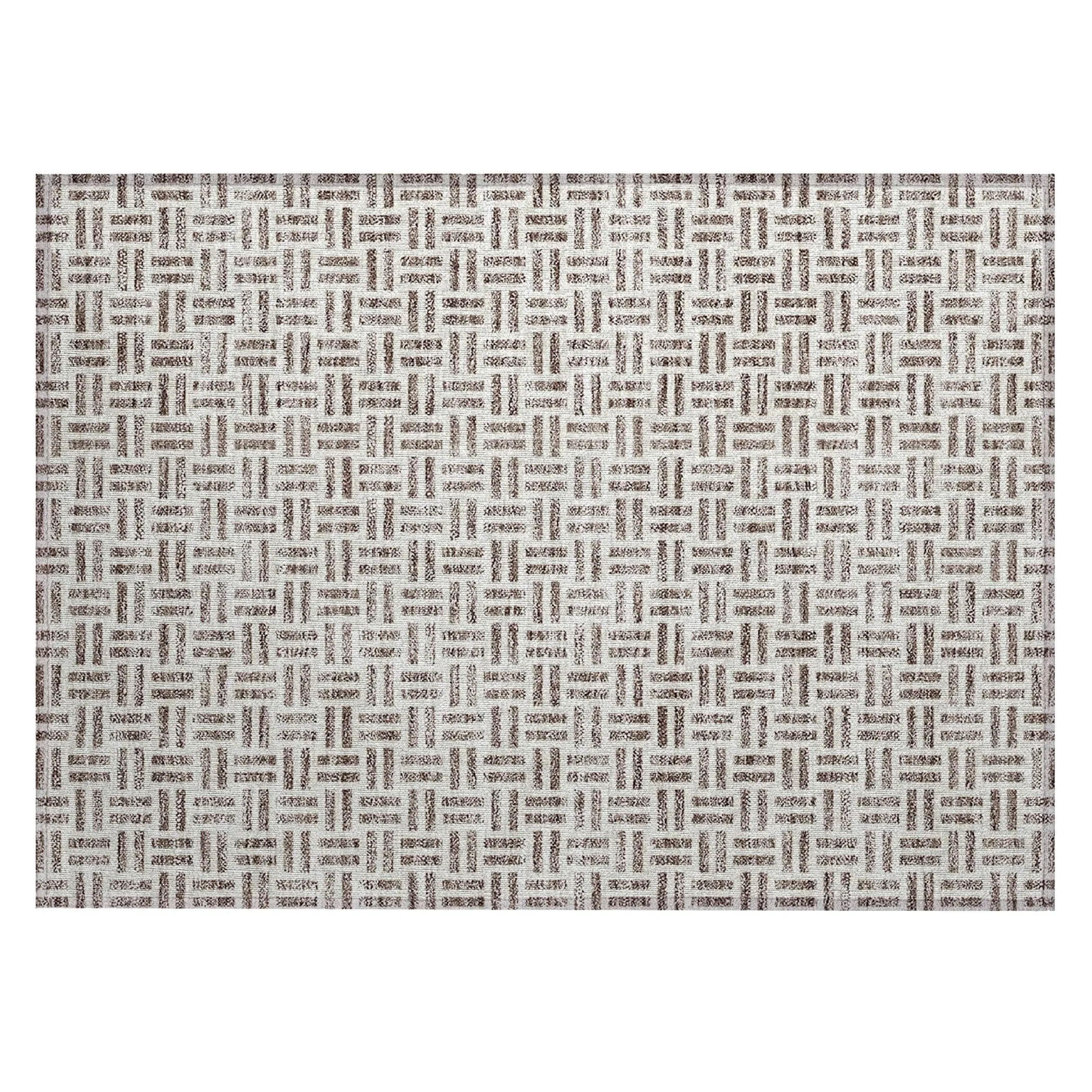 Machine Washable Indoor/ Outdoor Contemporary Basketweave Chantille Rug