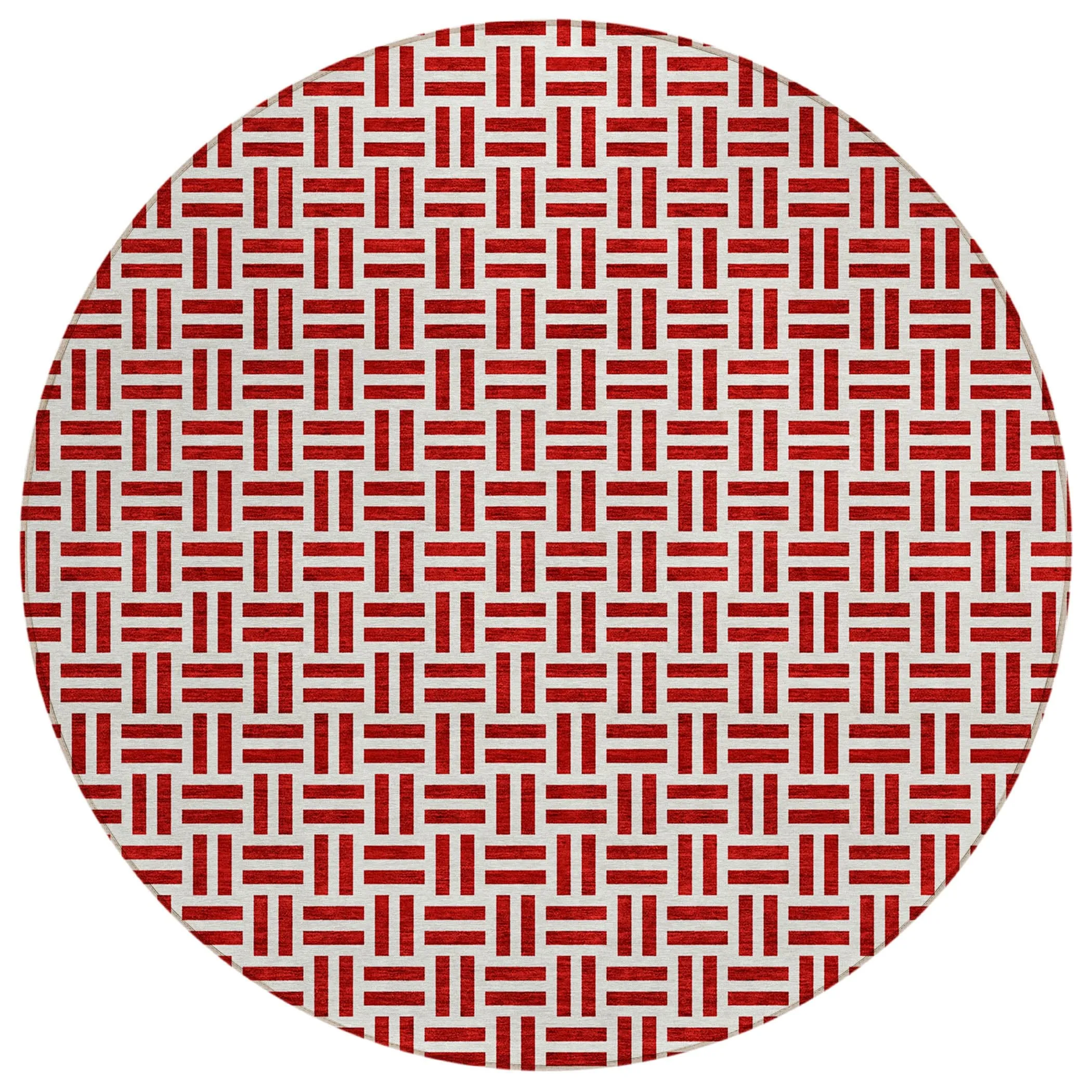 Machine Washable Indoor/ Outdoor Contemporary Basketweave Chantille Rug