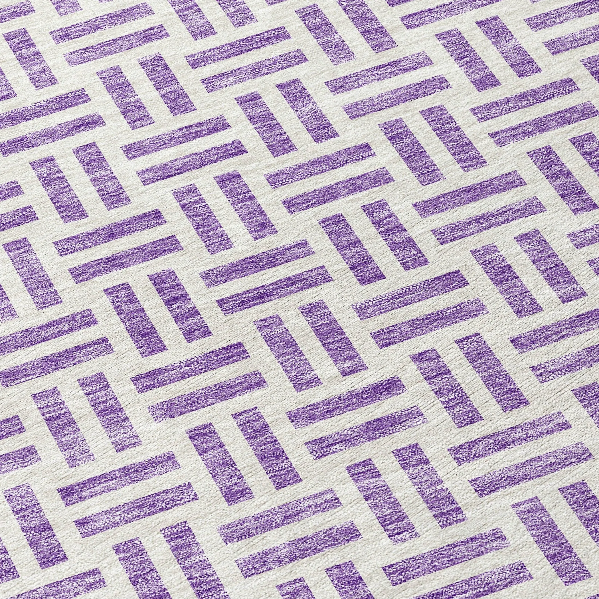 Machine Washable Indoor/ Outdoor Contemporary Basketweave Chantille Rug