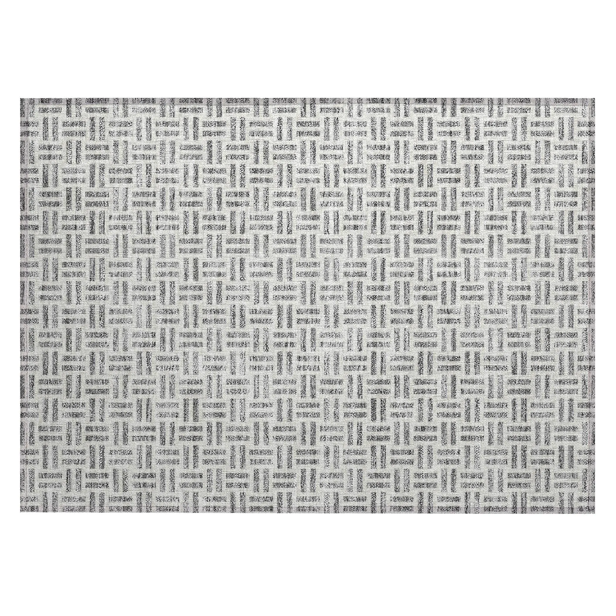 Machine Washable Indoor/ Outdoor Contemporary Basketweave Chantille Rug