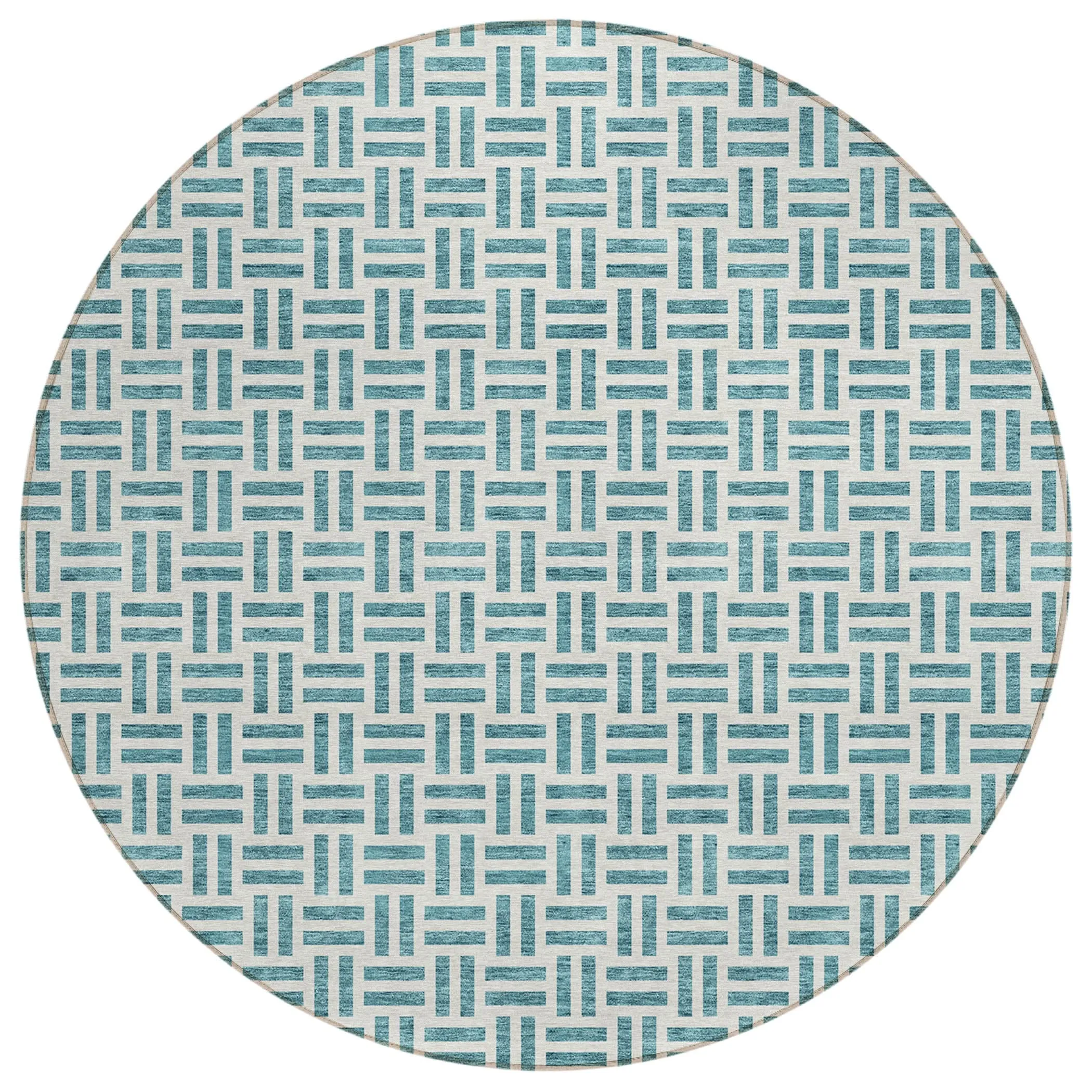 Machine Washable Indoor/ Outdoor Contemporary Basketweave Chantille Rug