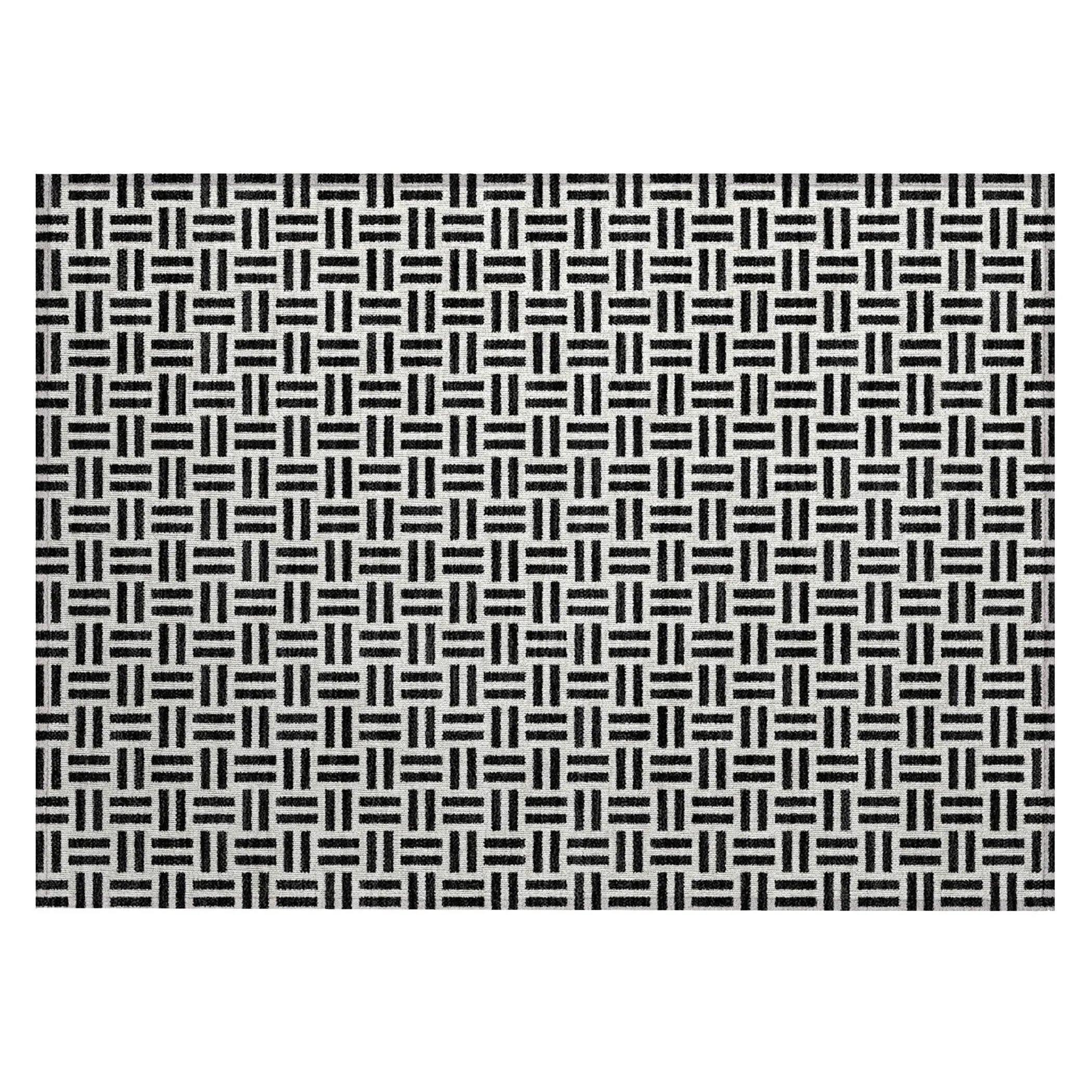 Machine Washable Indoor/ Outdoor Contemporary Basketweave Chantille Rug
