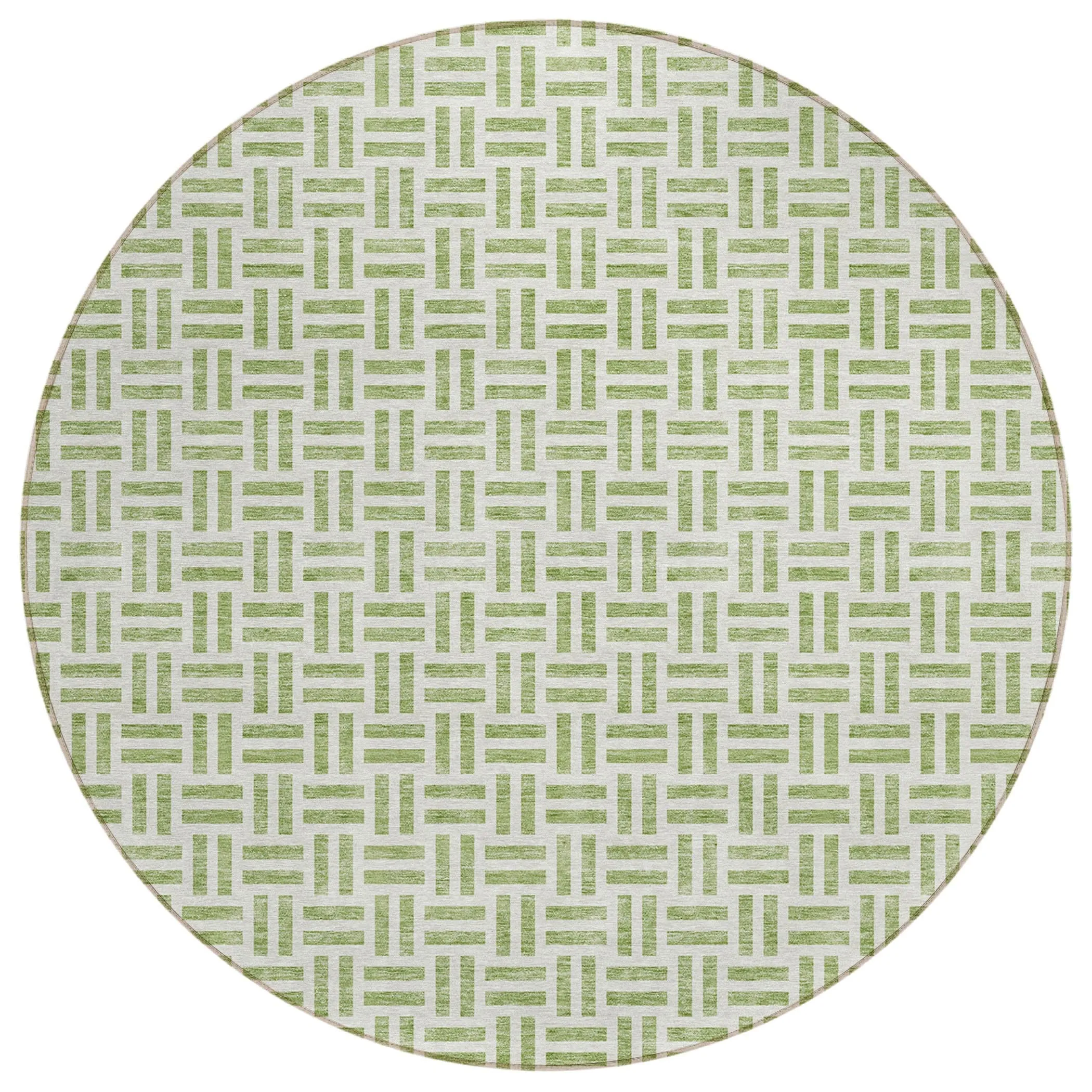 Machine Washable Indoor/ Outdoor Contemporary Basketweave Chantille Rug