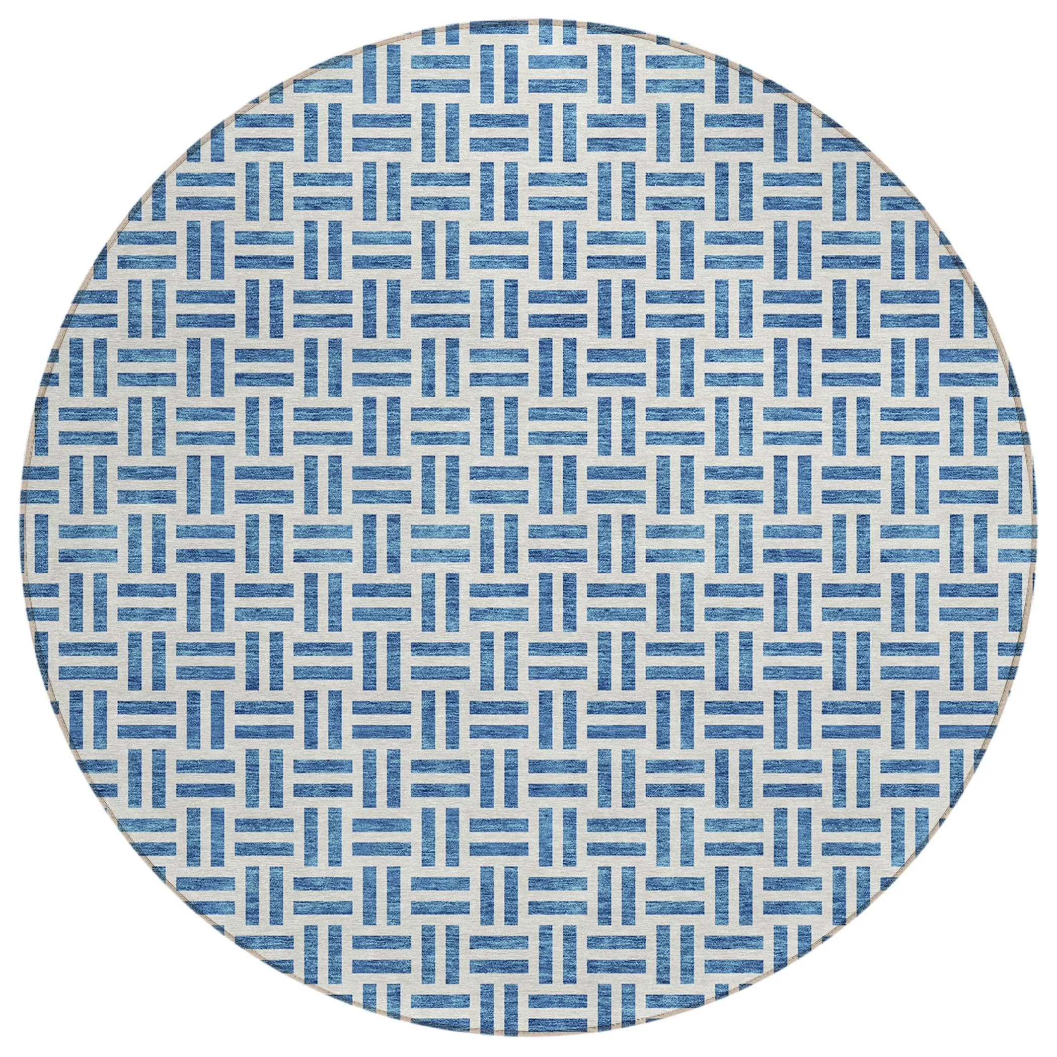 Machine Washable Indoor/ Outdoor Contemporary Basketweave Chantille Rug
