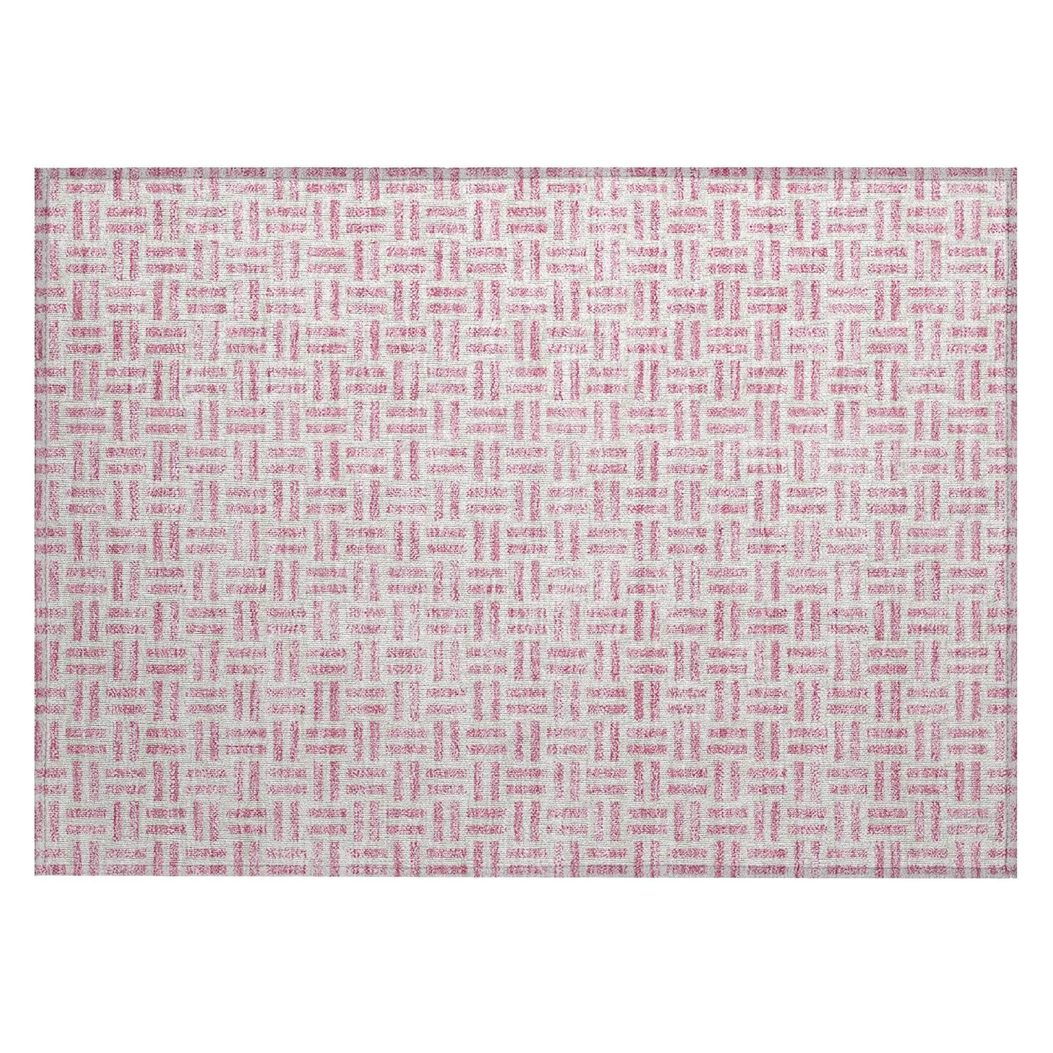 Machine Washable Indoor/ Outdoor Contemporary Basketweave Chantille Rug