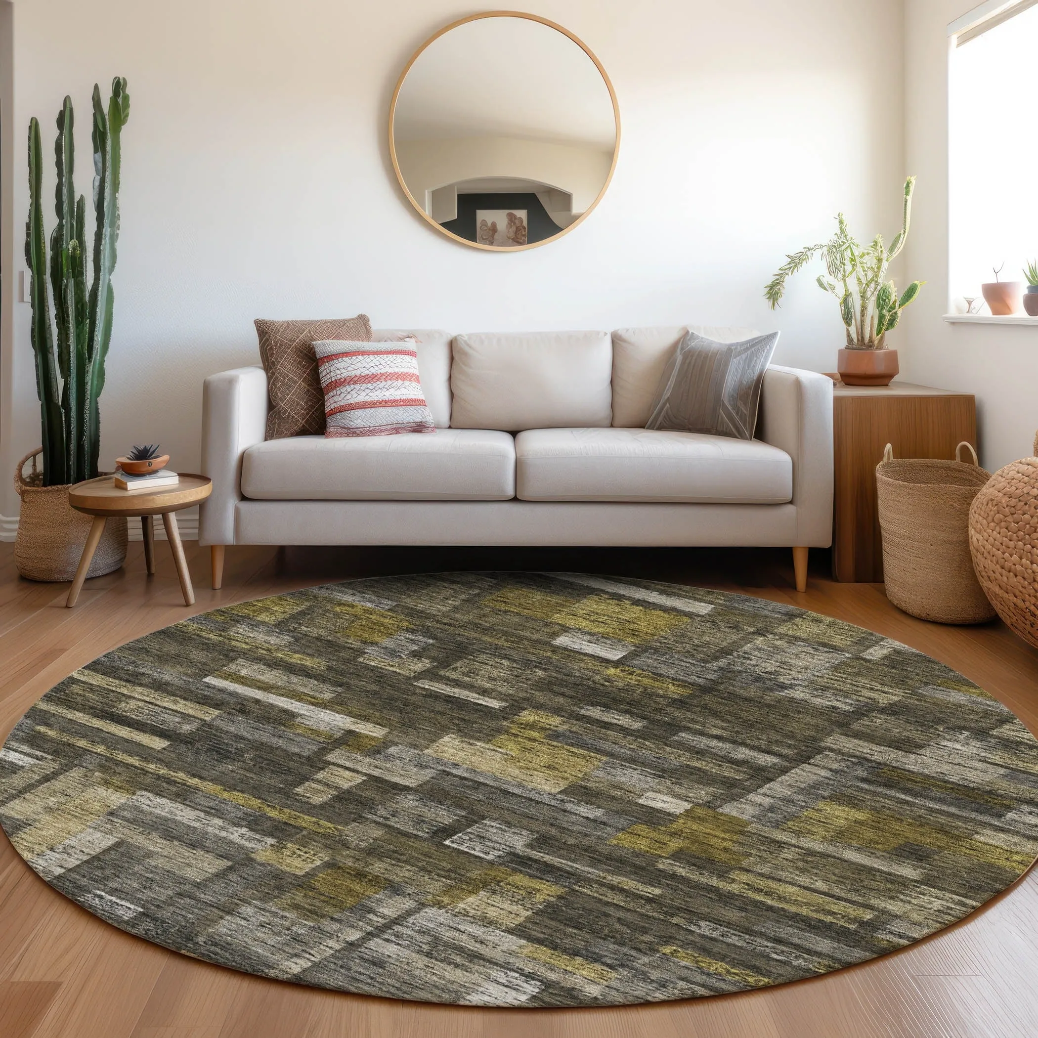 Machine Washable Indoor/ Outdoor Contemporary Chantille Rug