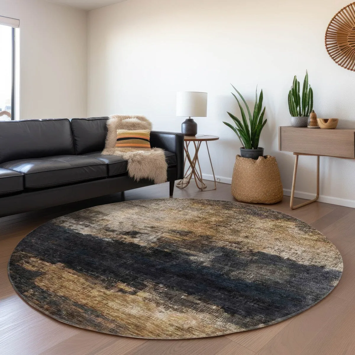 Machine Washable Indoor/ Outdoor Contemporary Chantille Rug