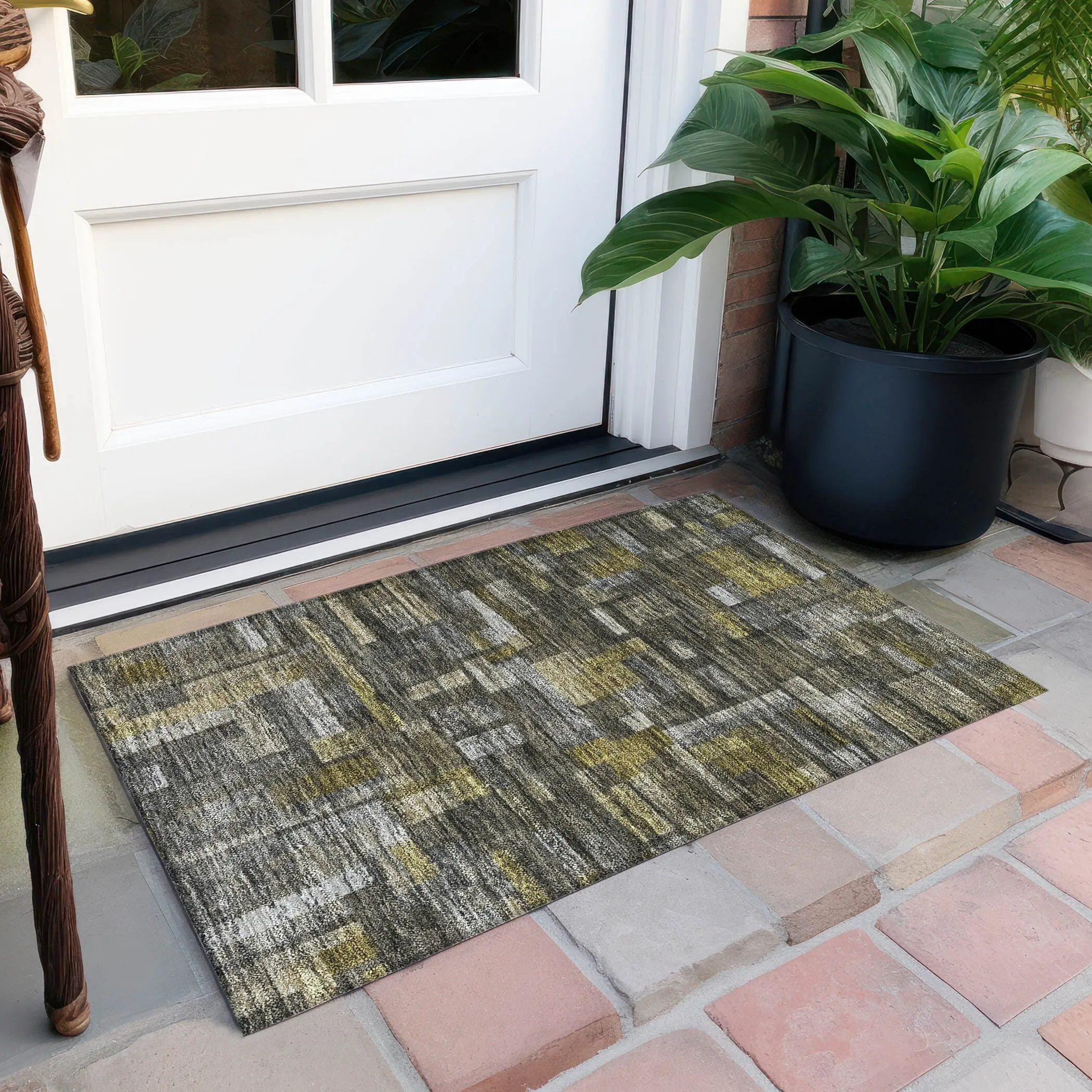 Machine Washable Indoor/ Outdoor Contemporary Chantille Rug