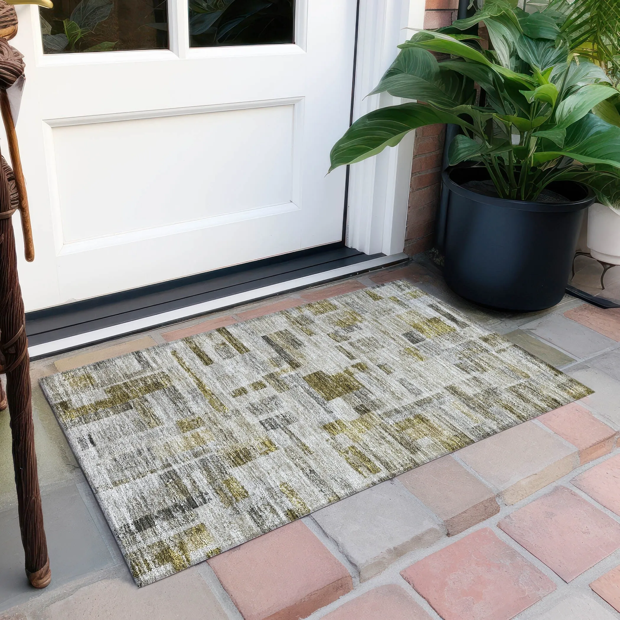 Machine Washable Indoor/ Outdoor Contemporary Chantille Rug