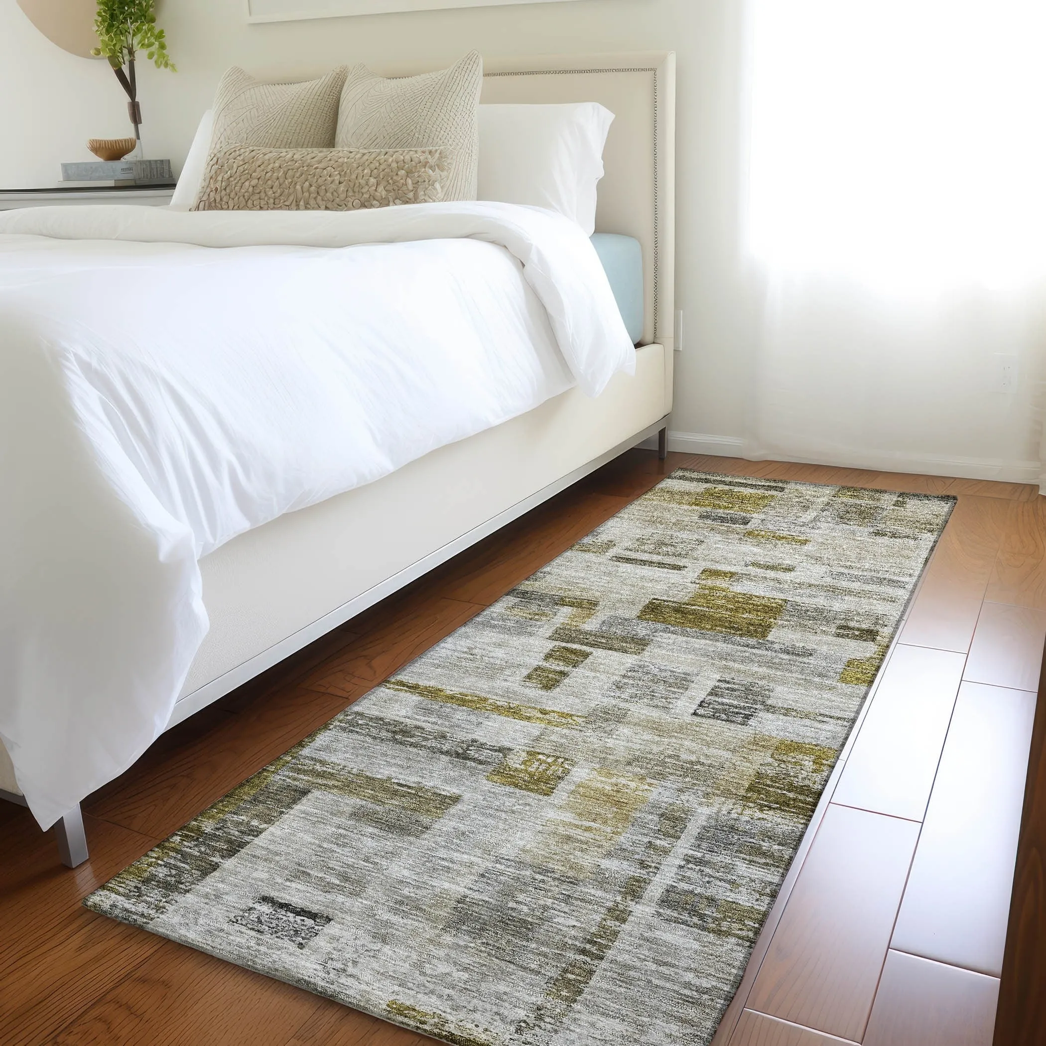 Machine Washable Indoor/ Outdoor Contemporary Chantille Rug