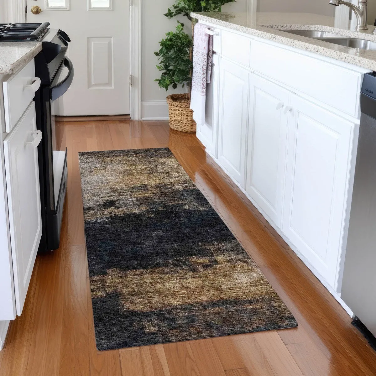 Machine Washable Indoor/ Outdoor Contemporary Chantille Rug
