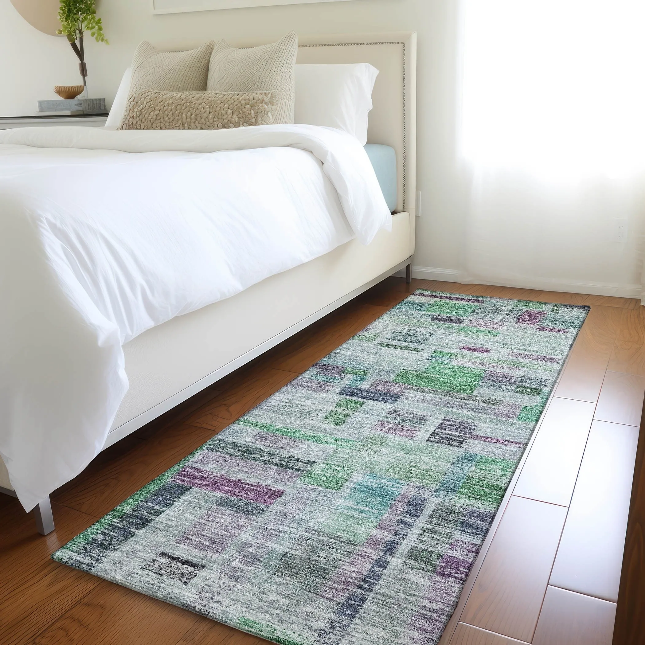 Machine Washable Indoor/ Outdoor Contemporary Chantille Rug
