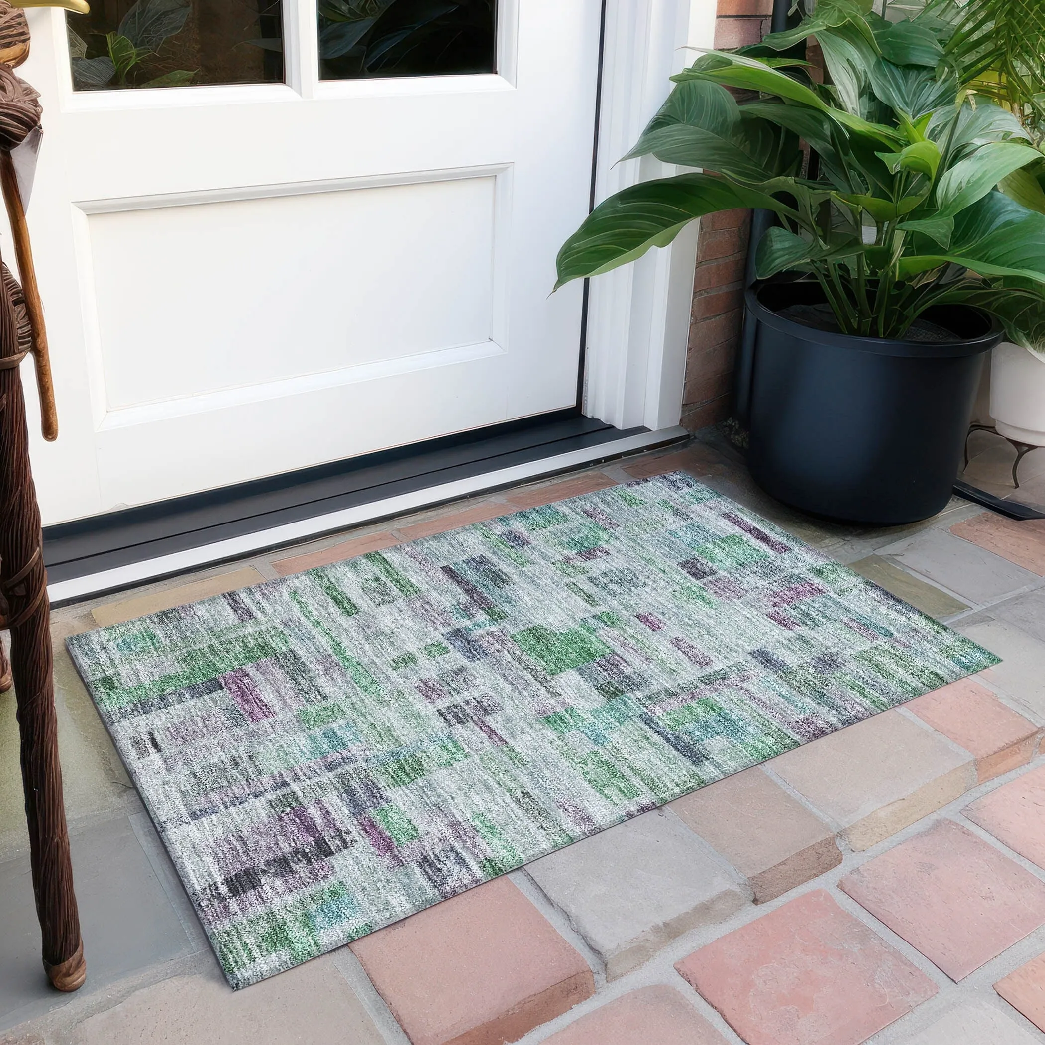 Machine Washable Indoor/ Outdoor Contemporary Chantille Rug