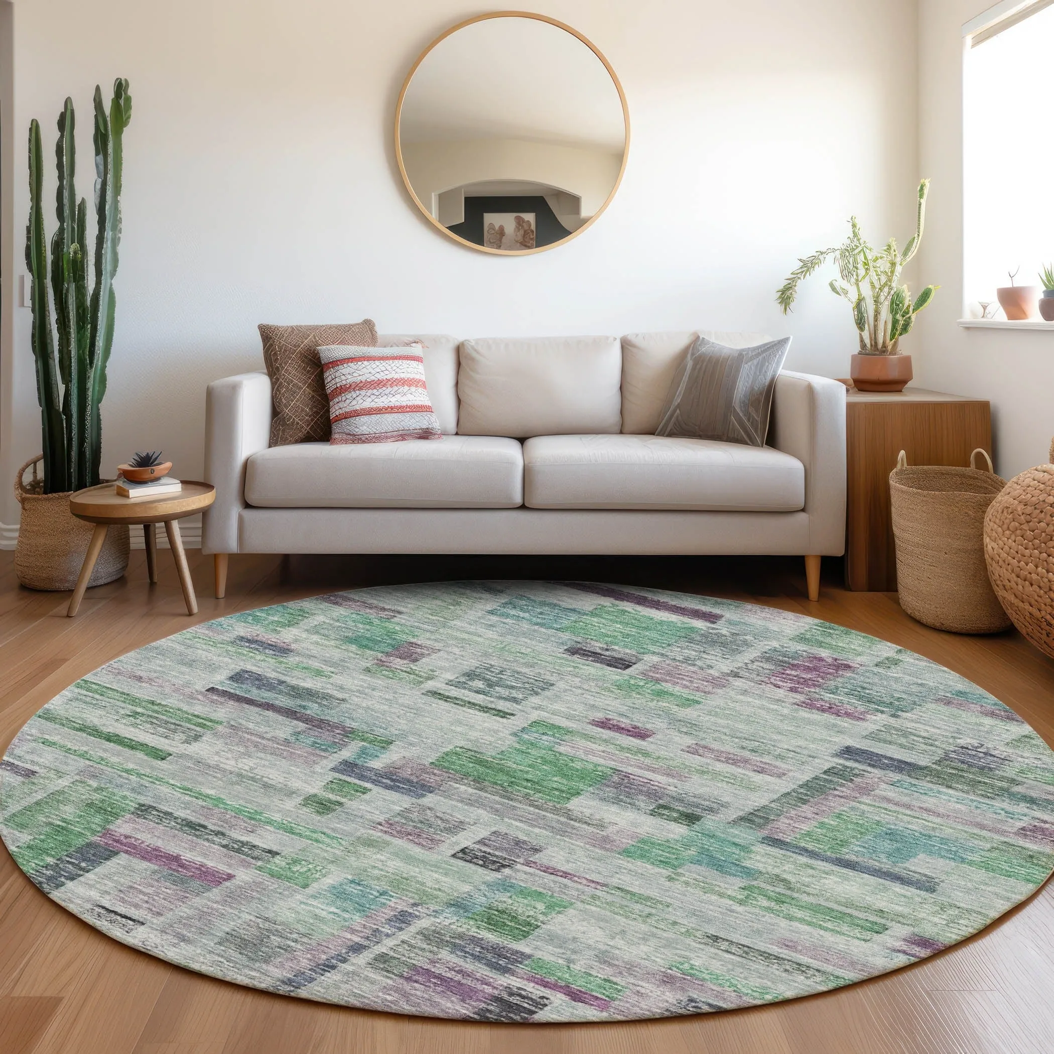 Machine Washable Indoor/ Outdoor Contemporary Chantille Rug