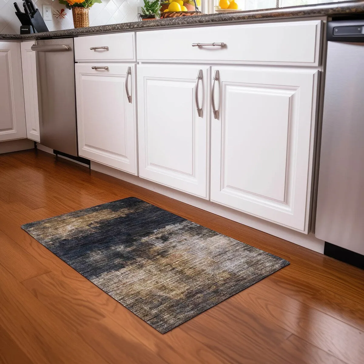 Machine Washable Indoor/ Outdoor Contemporary Chantille Rug