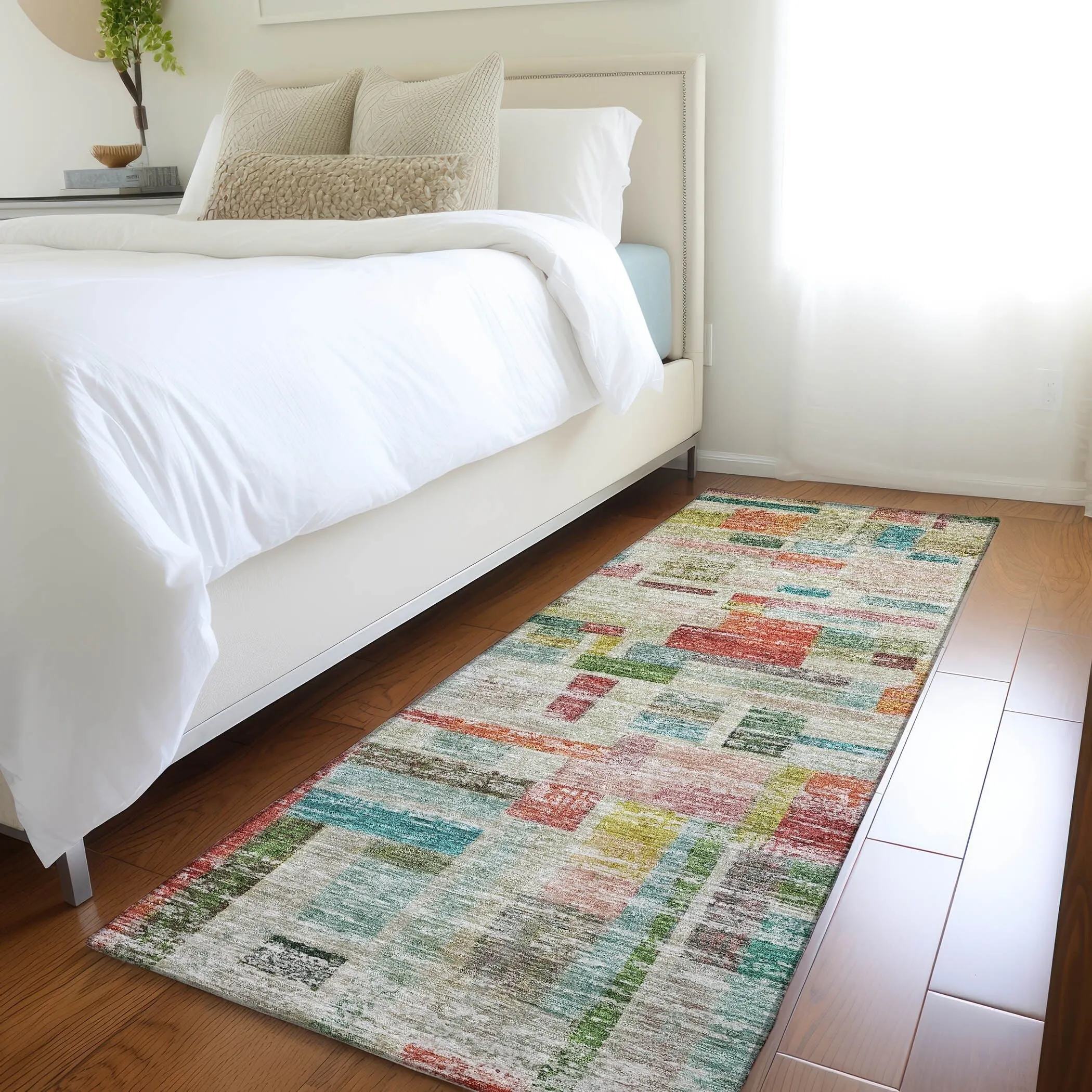 Machine Washable Indoor/ Outdoor Contemporary Chantille Rug