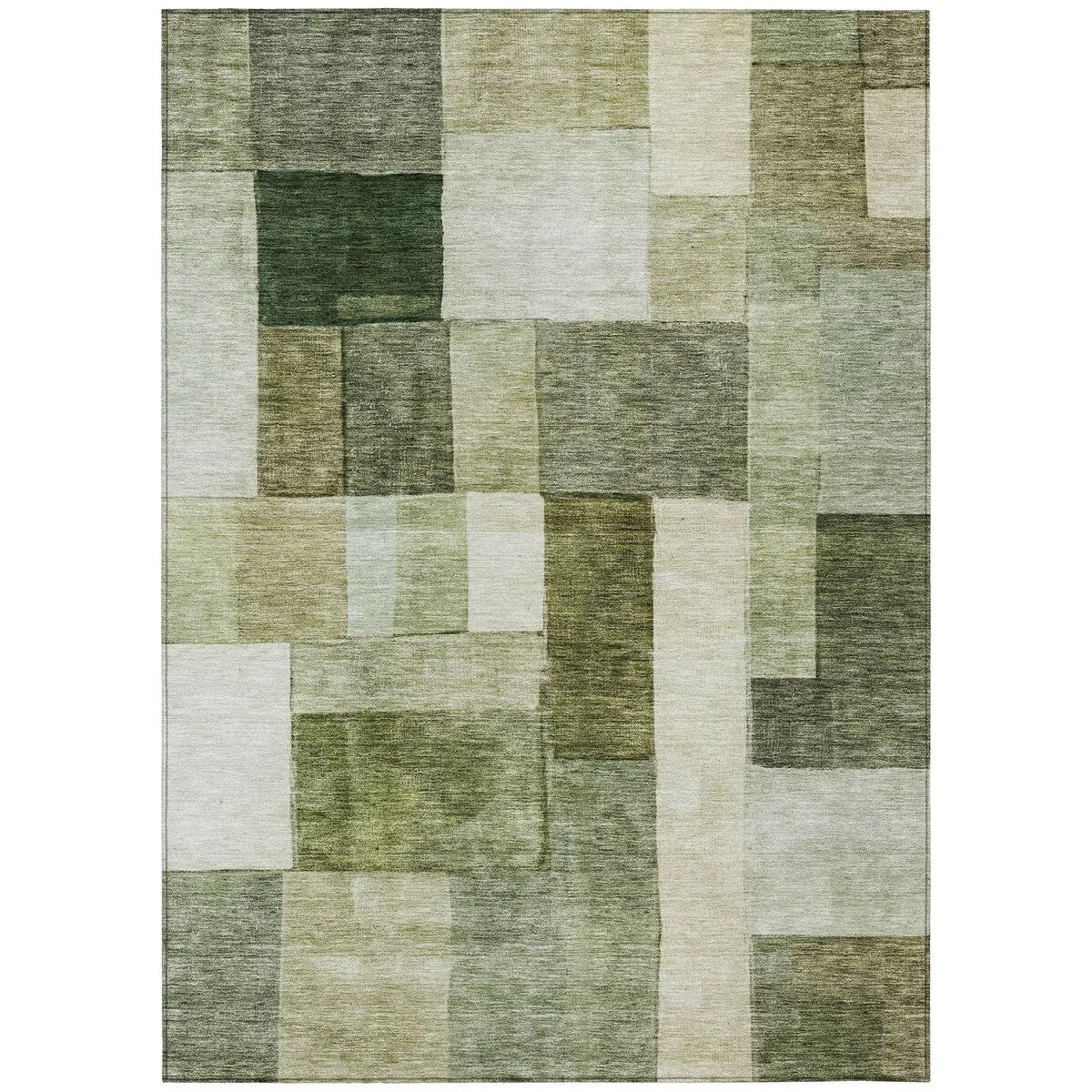 Machine Washable Indoor/ Outdoor Contemporary Geo Chantille Rug