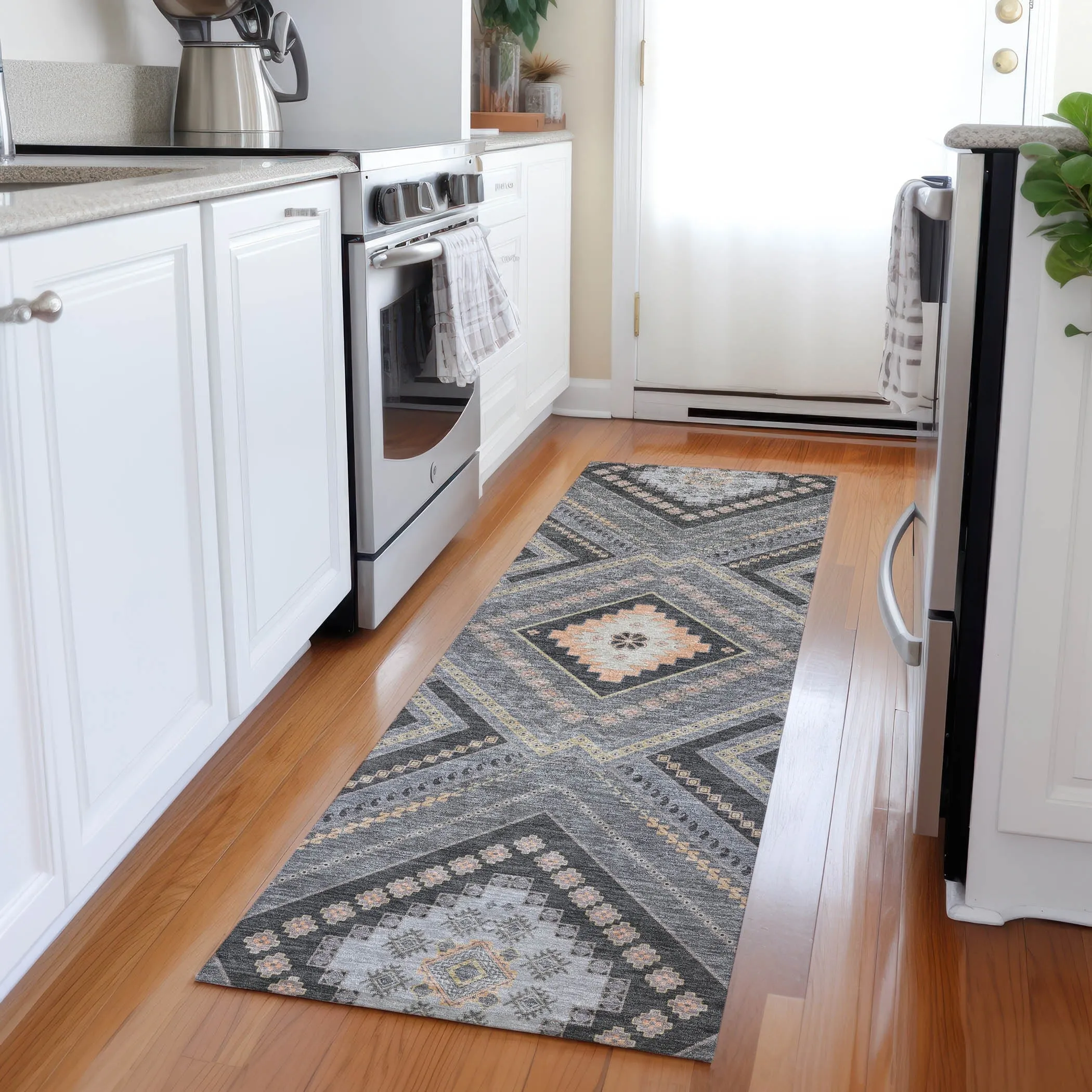 Machine Washable Indoor/ Outdoor Global Boho Chantille Rug