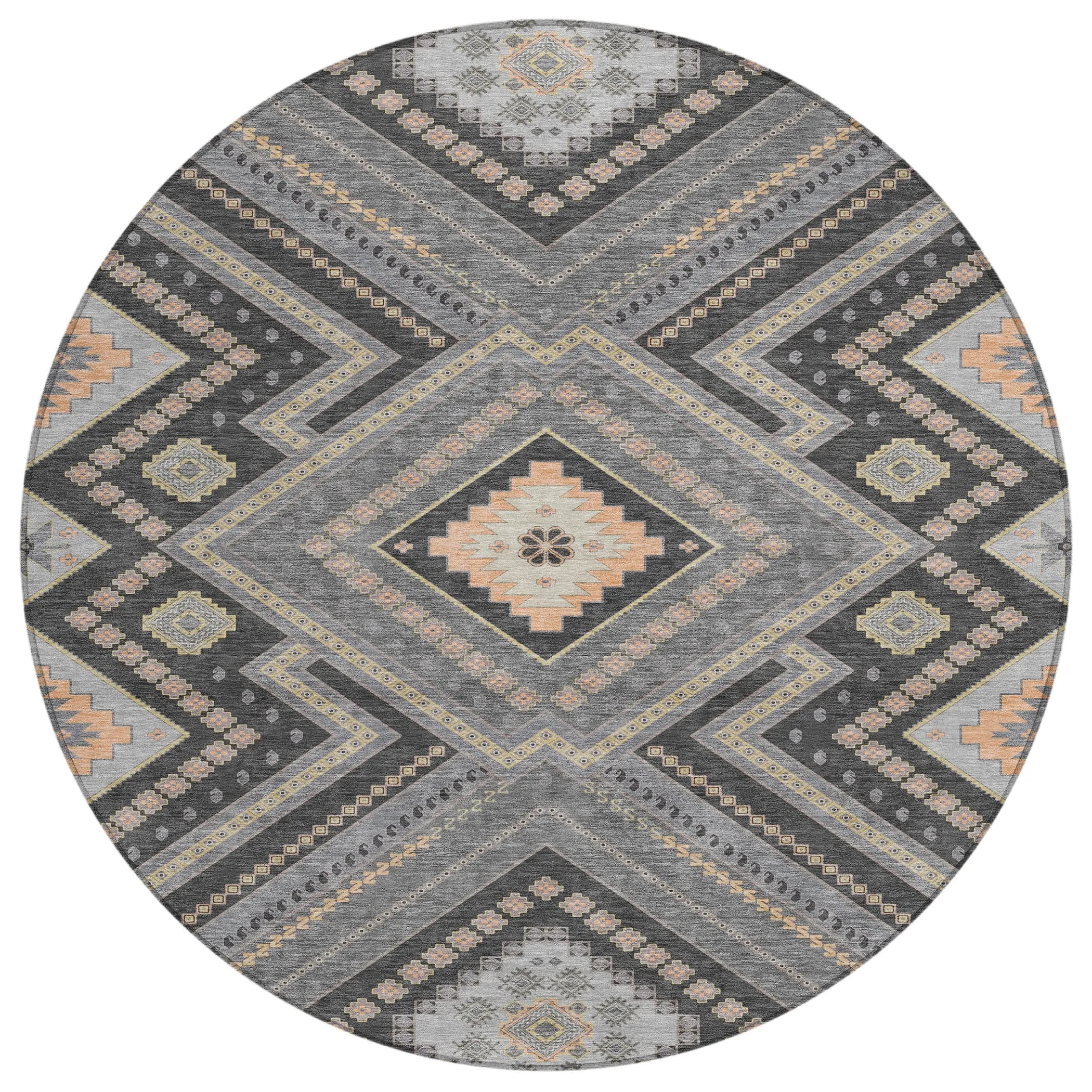 Machine Washable Indoor/ Outdoor Global Boho Chantille Rug