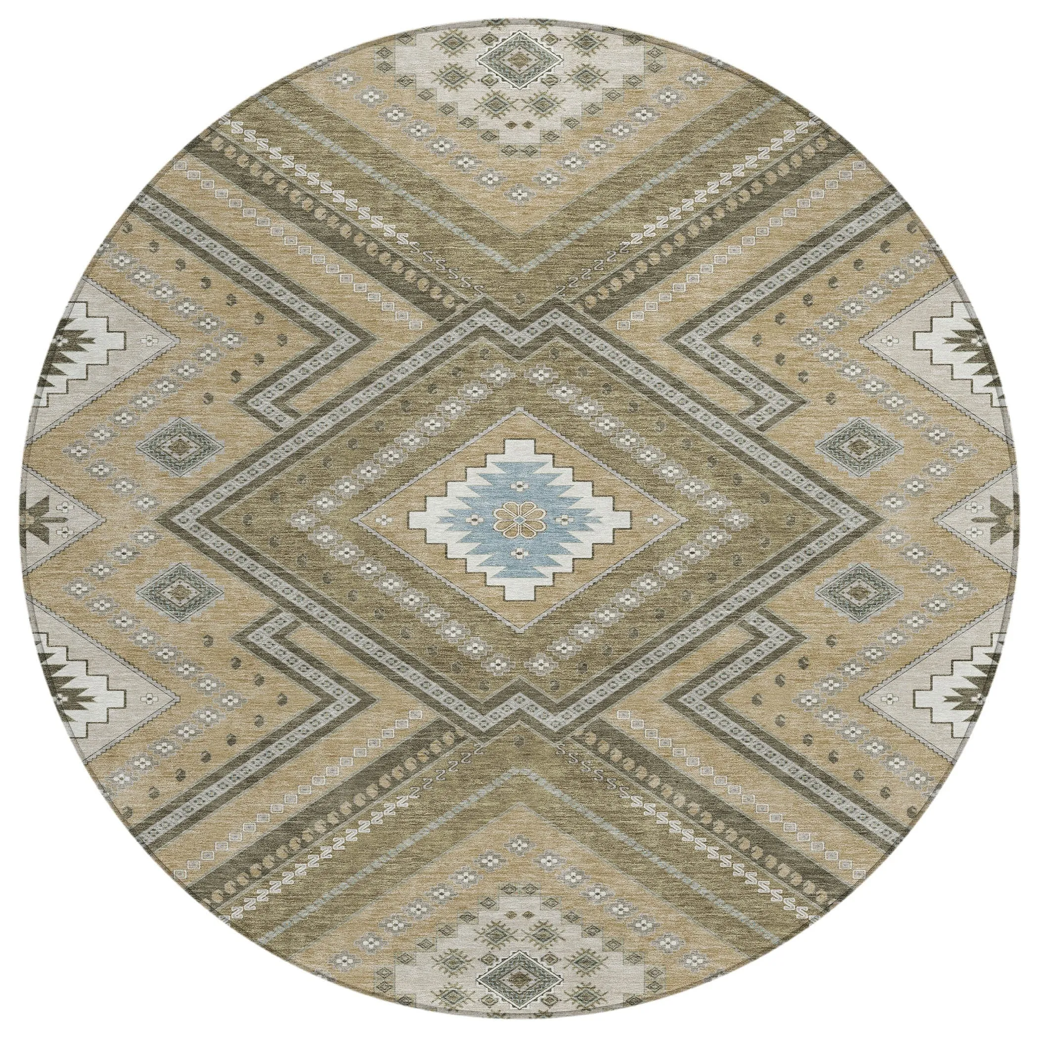 Machine Washable Indoor/ Outdoor Global Boho Chantille Rug