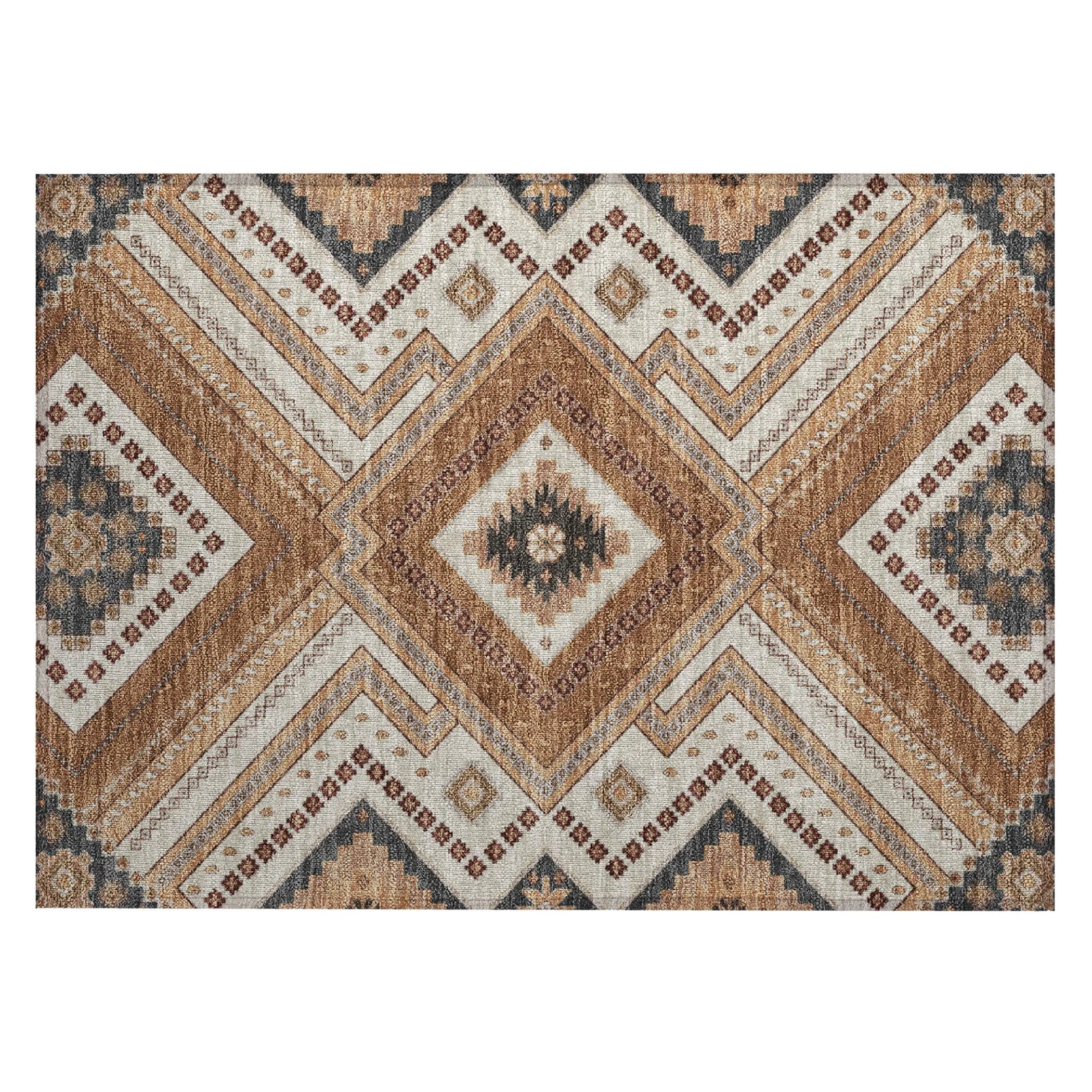 Machine Washable Indoor/ Outdoor Global Boho Chantille Rug