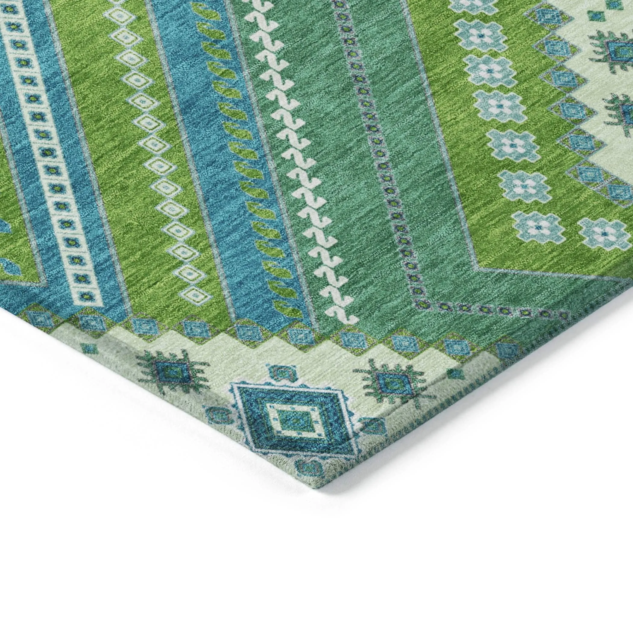 Machine Washable Indoor/ Outdoor Global Boho Chantille Rug