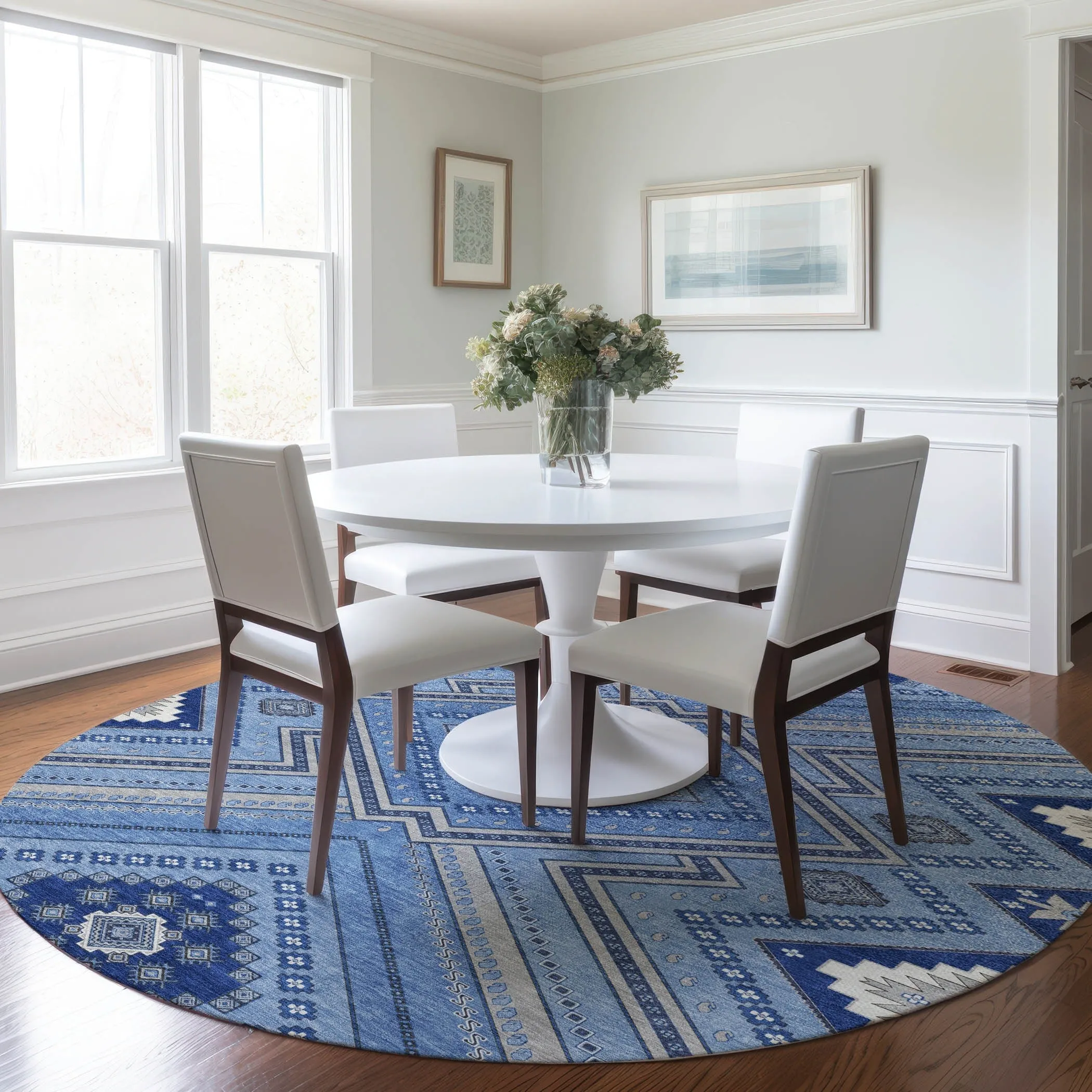 Machine Washable Indoor/ Outdoor Global Boho Chantille Rug