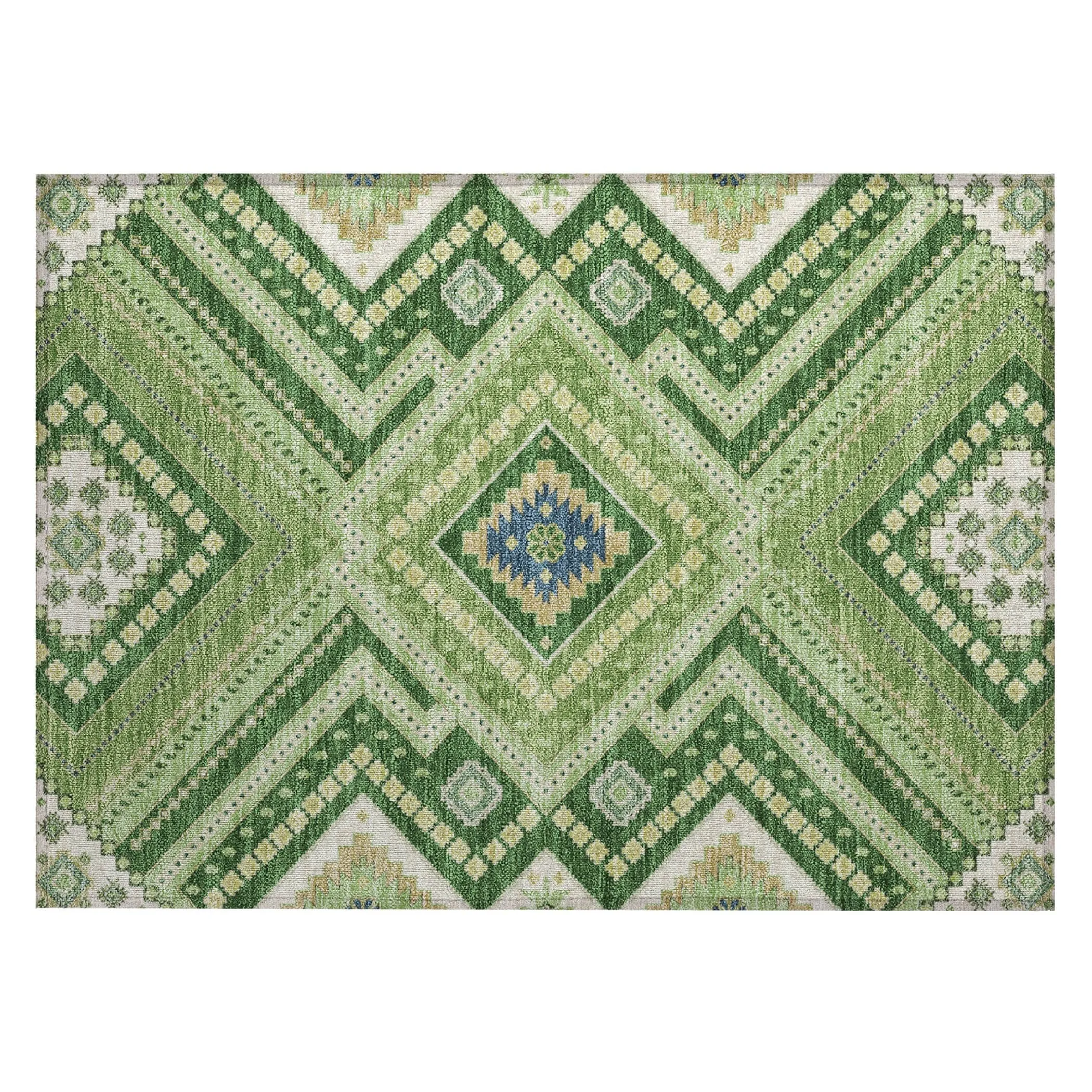 Machine Washable Indoor/ Outdoor Global Boho Chantille Rug