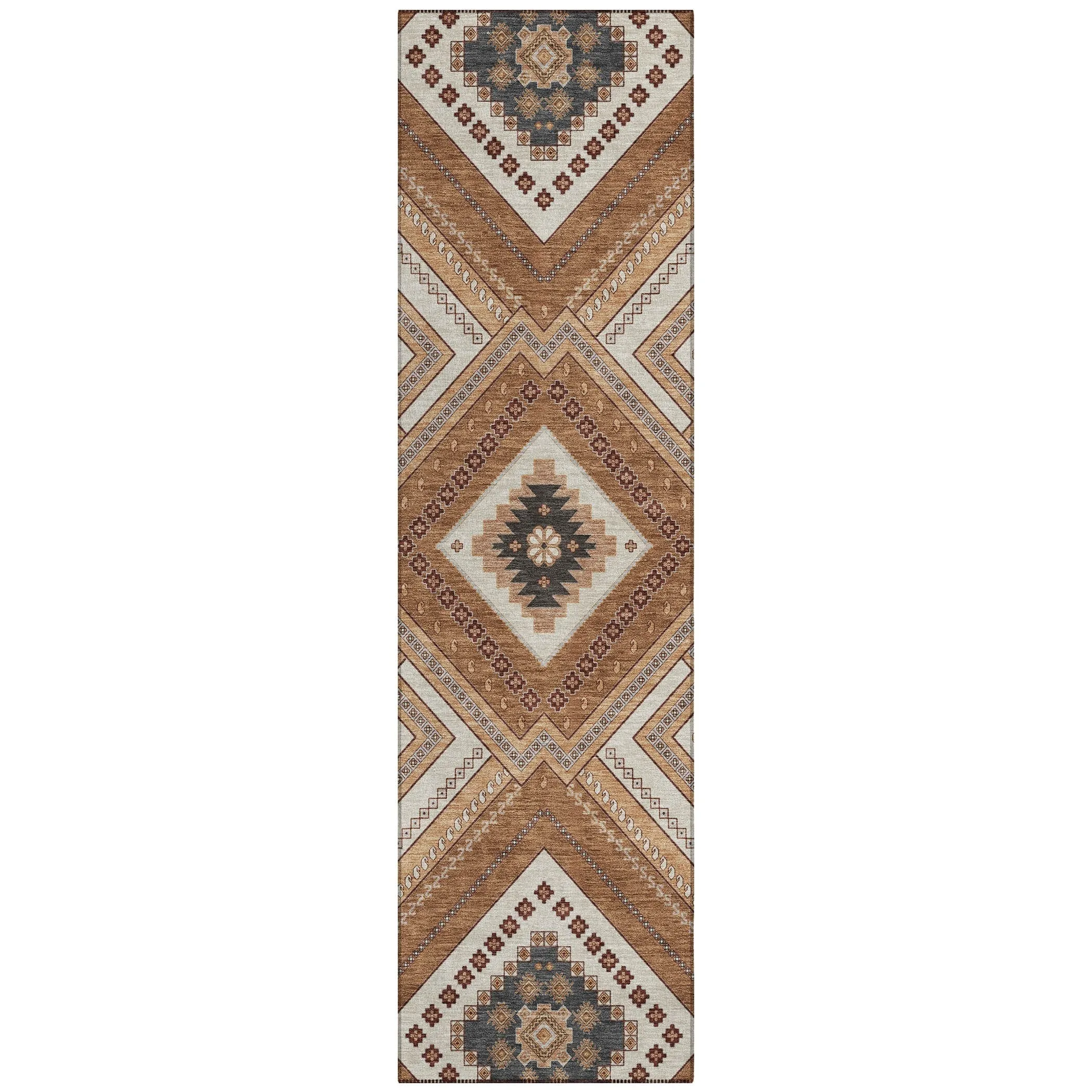 Machine Washable Indoor/ Outdoor Global Boho Chantille Rug