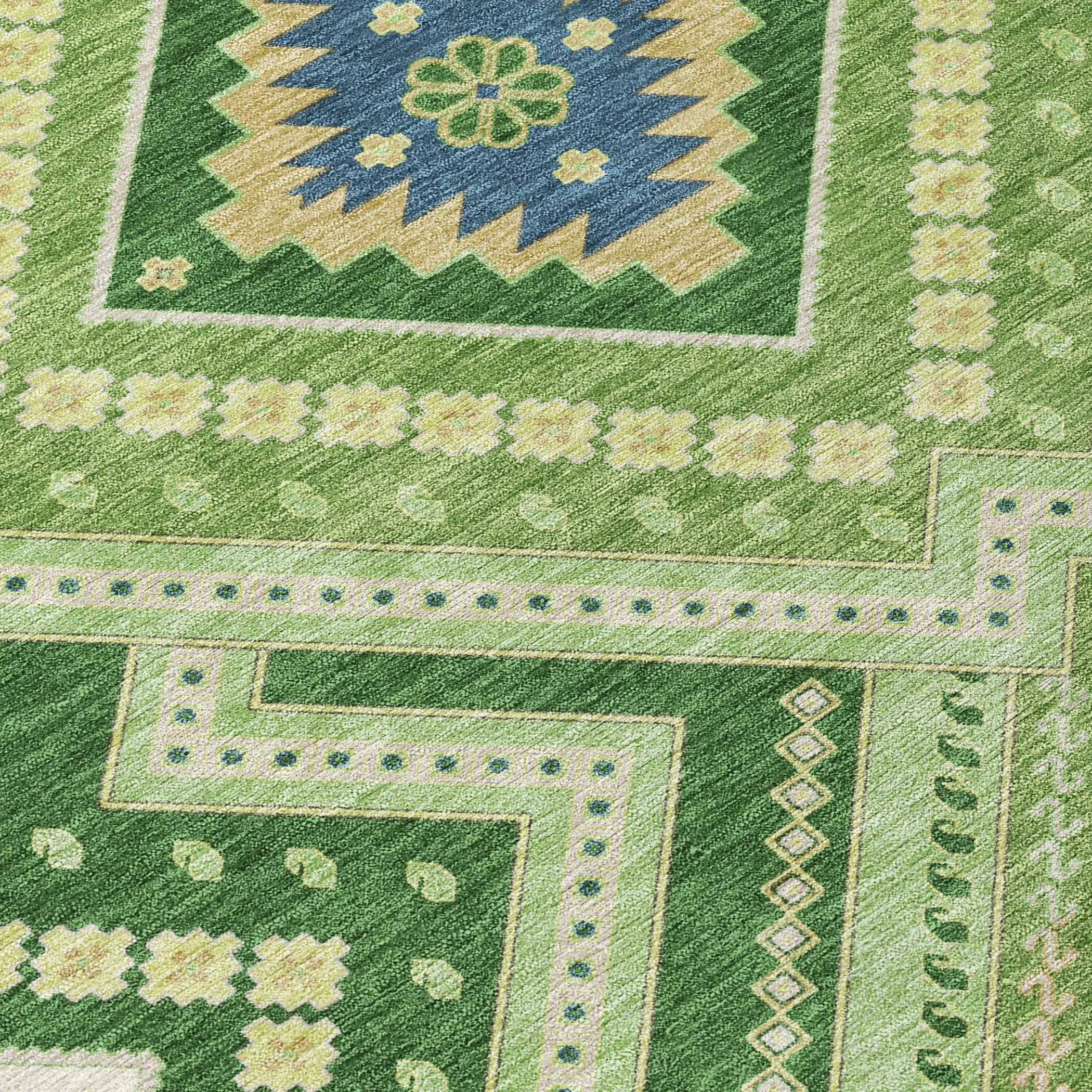 Machine Washable Indoor/ Outdoor Global Boho Chantille Rug