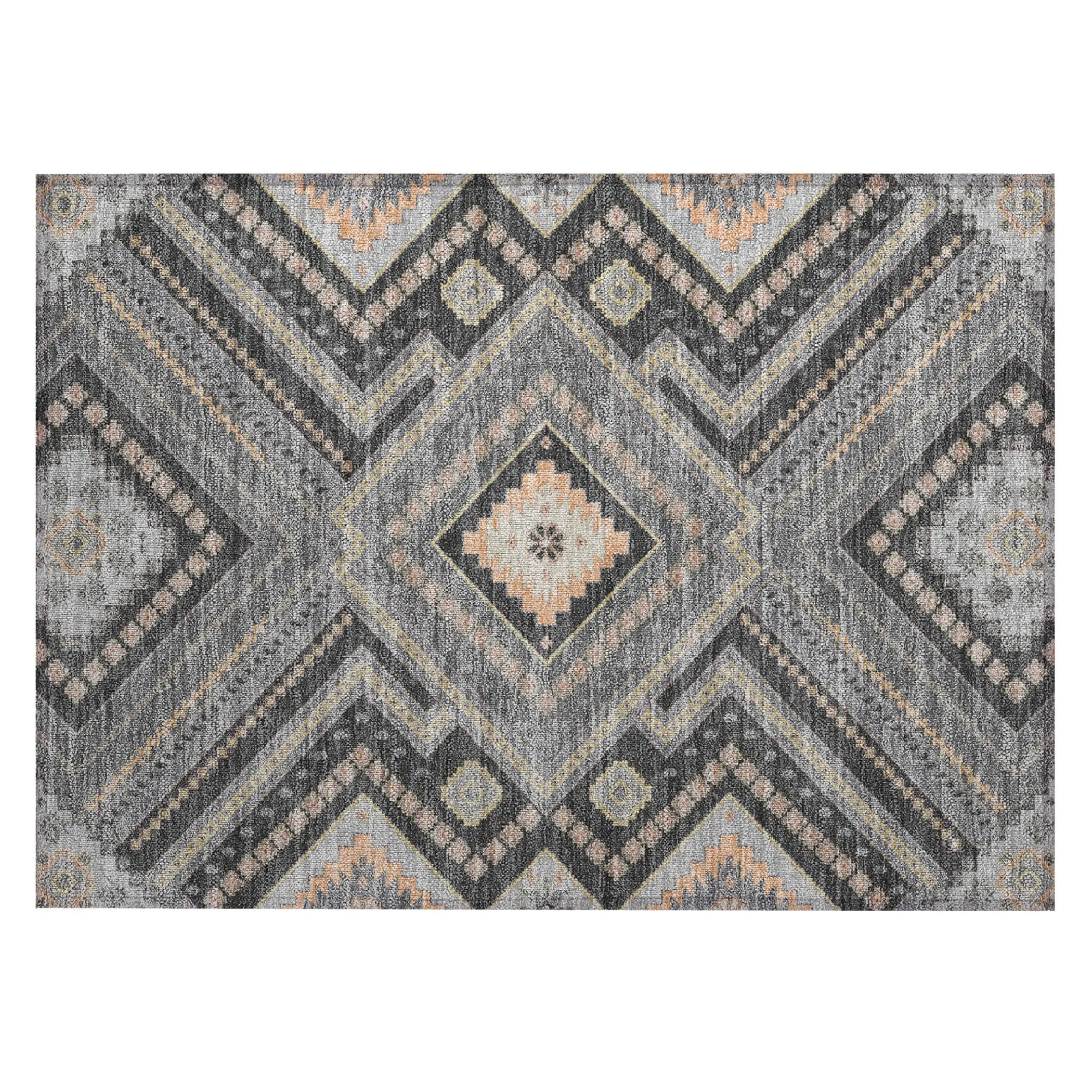 Machine Washable Indoor/ Outdoor Global Boho Chantille Rug