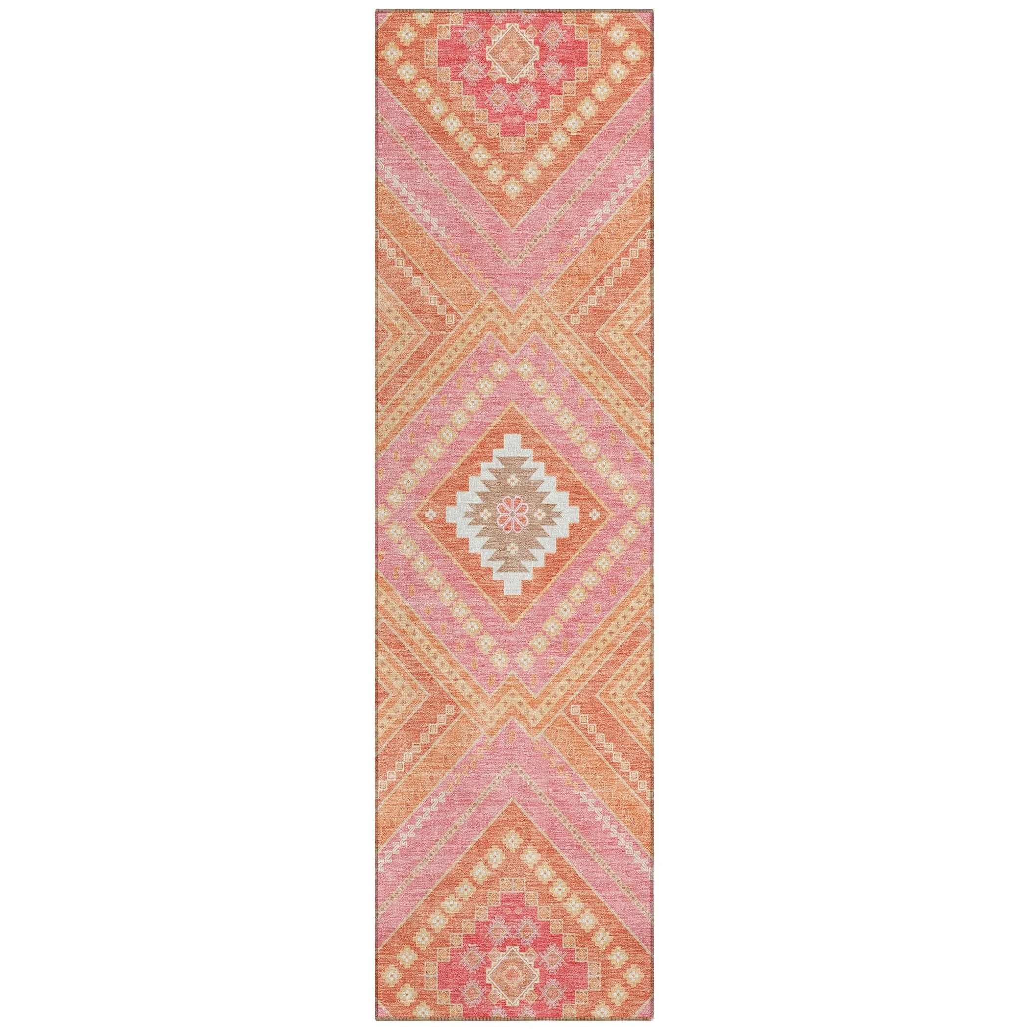 Machine Washable Indoor/ Outdoor Global Boho Chantille Rug