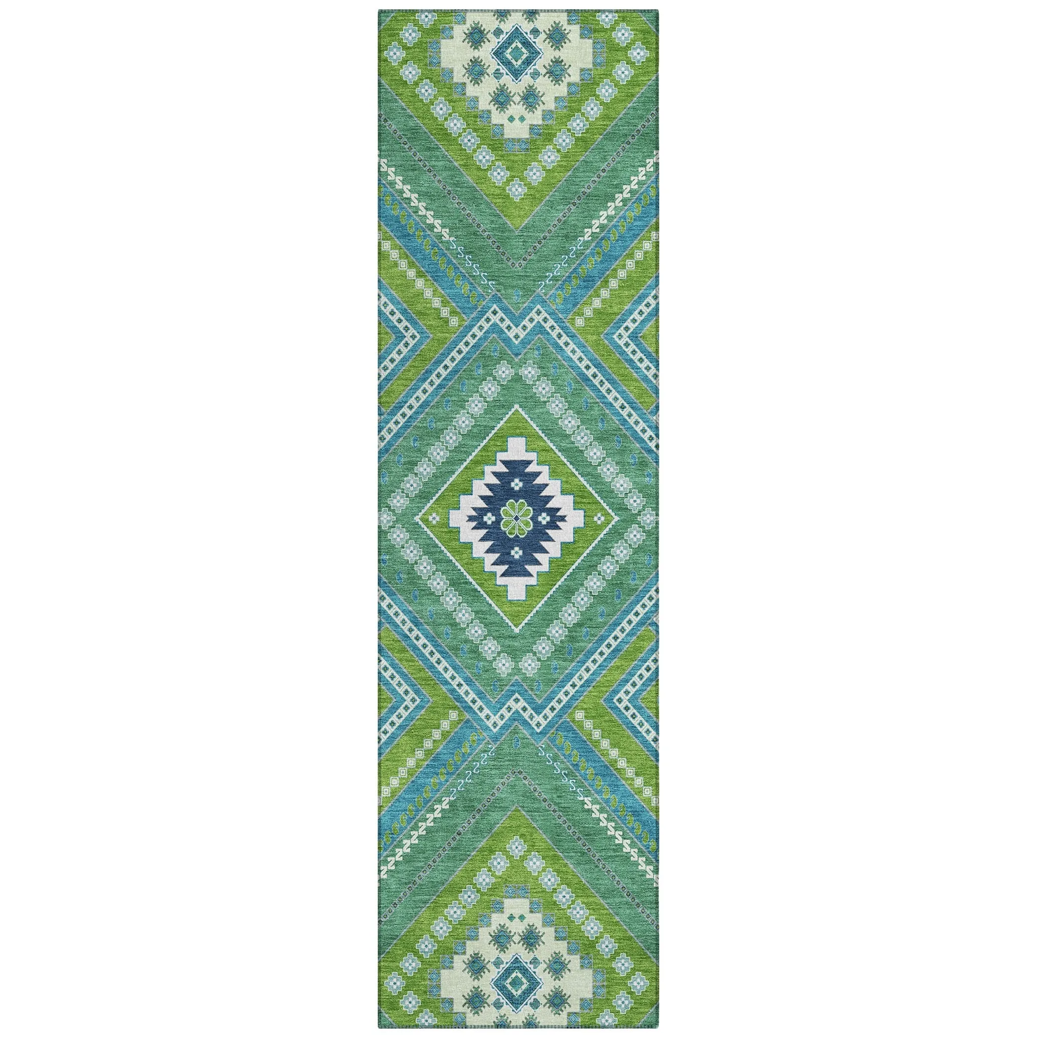Machine Washable Indoor/ Outdoor Global Boho Chantille Rug
