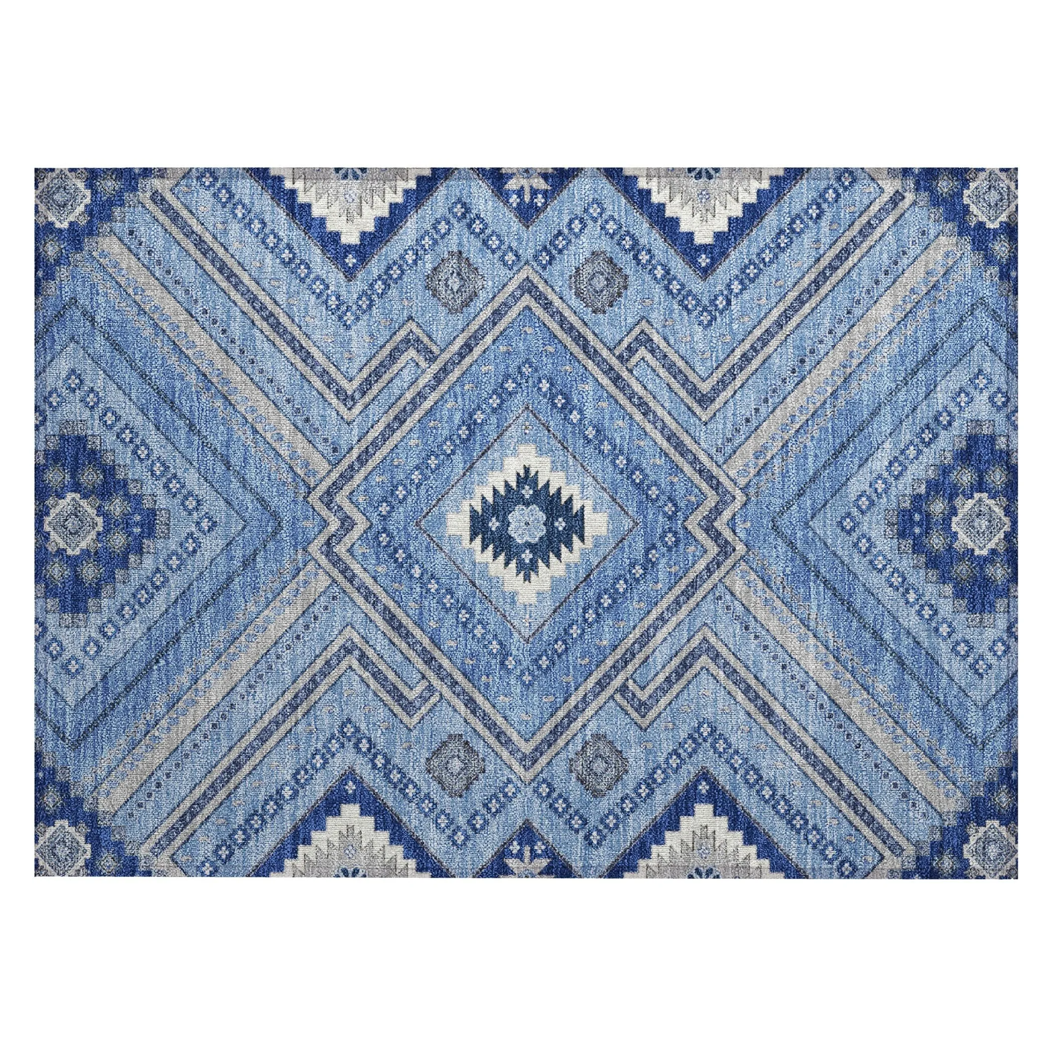 Machine Washable Indoor/ Outdoor Global Boho Chantille Rug
