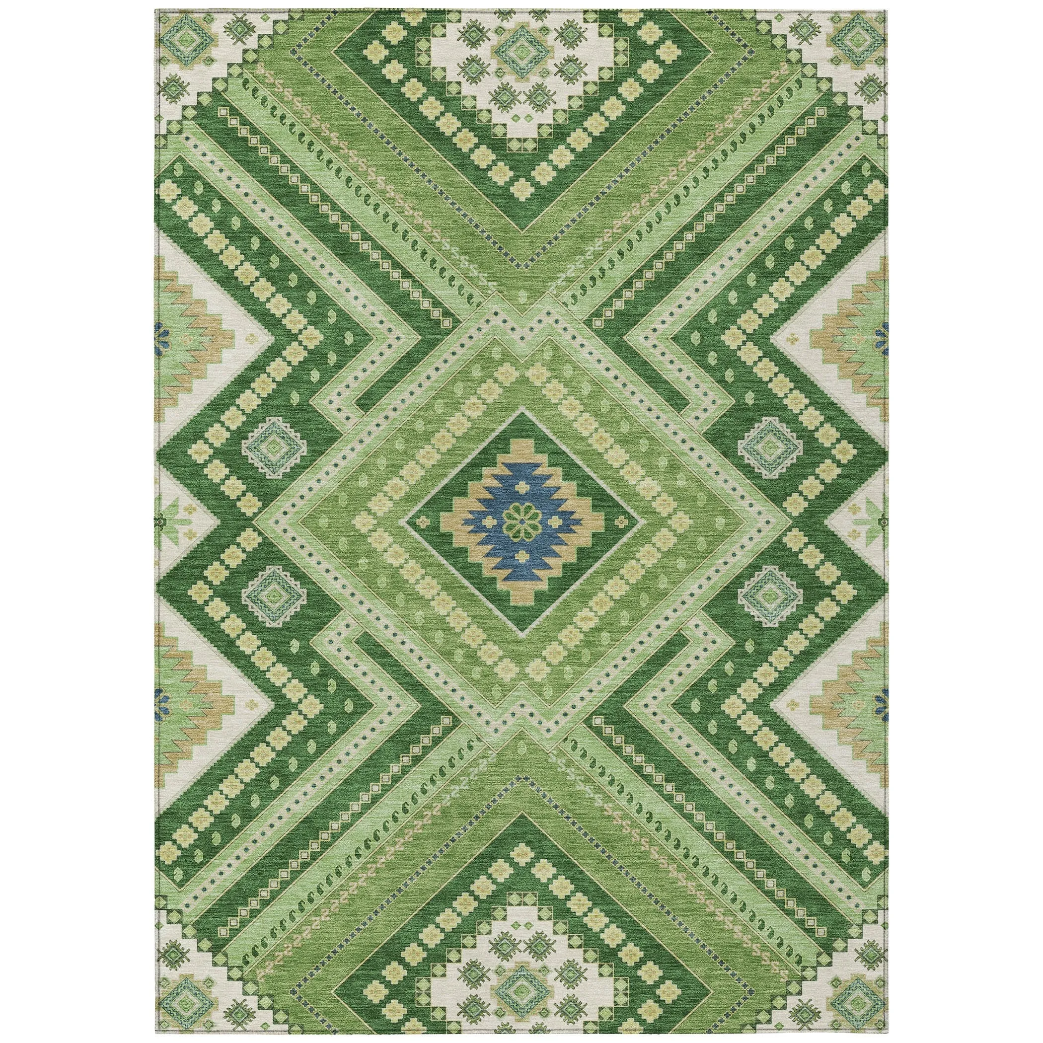 Machine Washable Indoor/ Outdoor Global Boho Chantille Rug