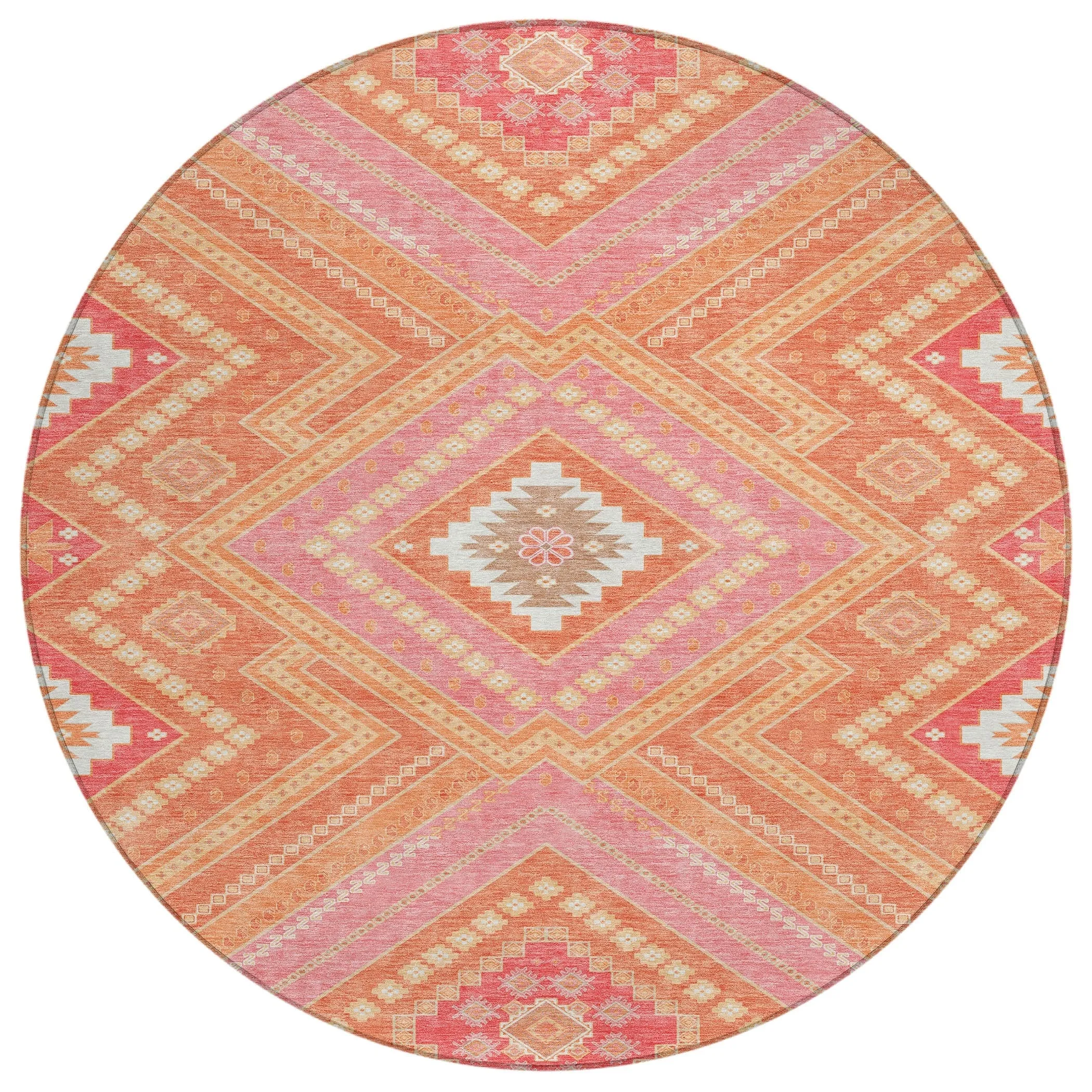 Machine Washable Indoor/ Outdoor Global Boho Chantille Rug
