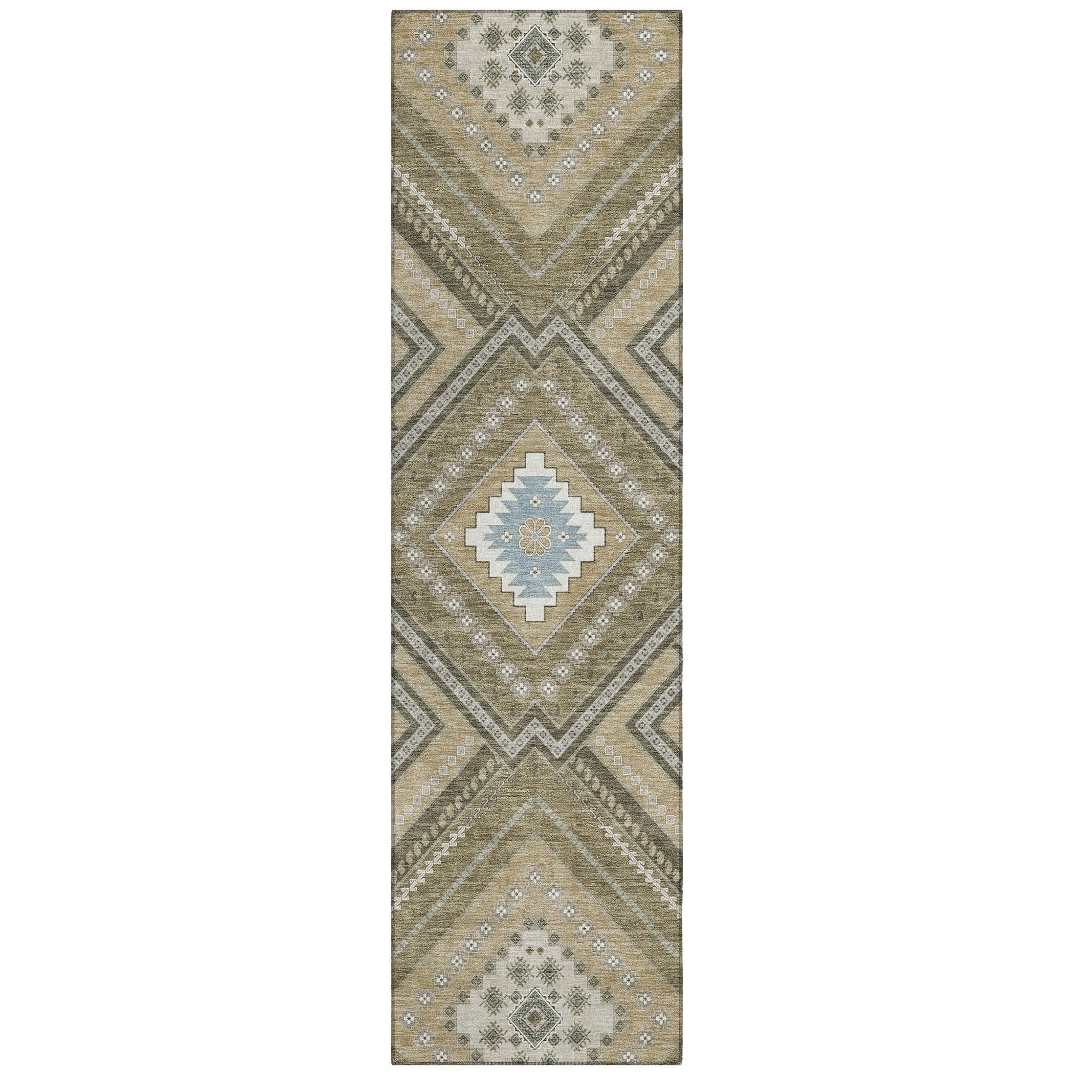 Machine Washable Indoor/ Outdoor Global Boho Chantille Rug