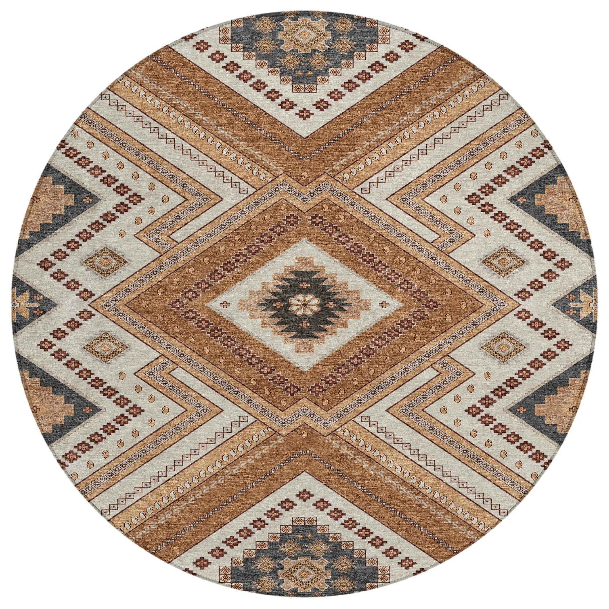 Machine Washable Indoor/ Outdoor Global Boho Chantille Rug
